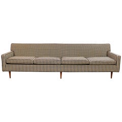 Mid-Century Modern Early Rare Long Houndstooth Sofa Milo Baughman Thayer Coggin