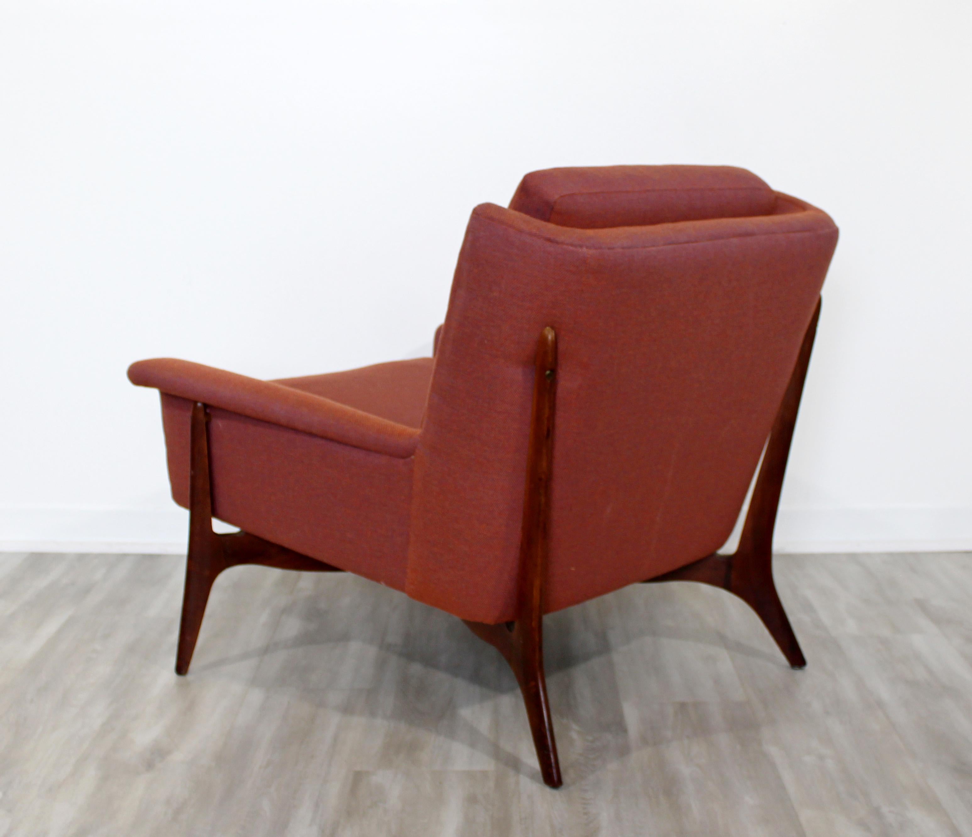 Upholstery Mid-Century Modern Early Sculptural Wood Lounge Armchair, 1950s