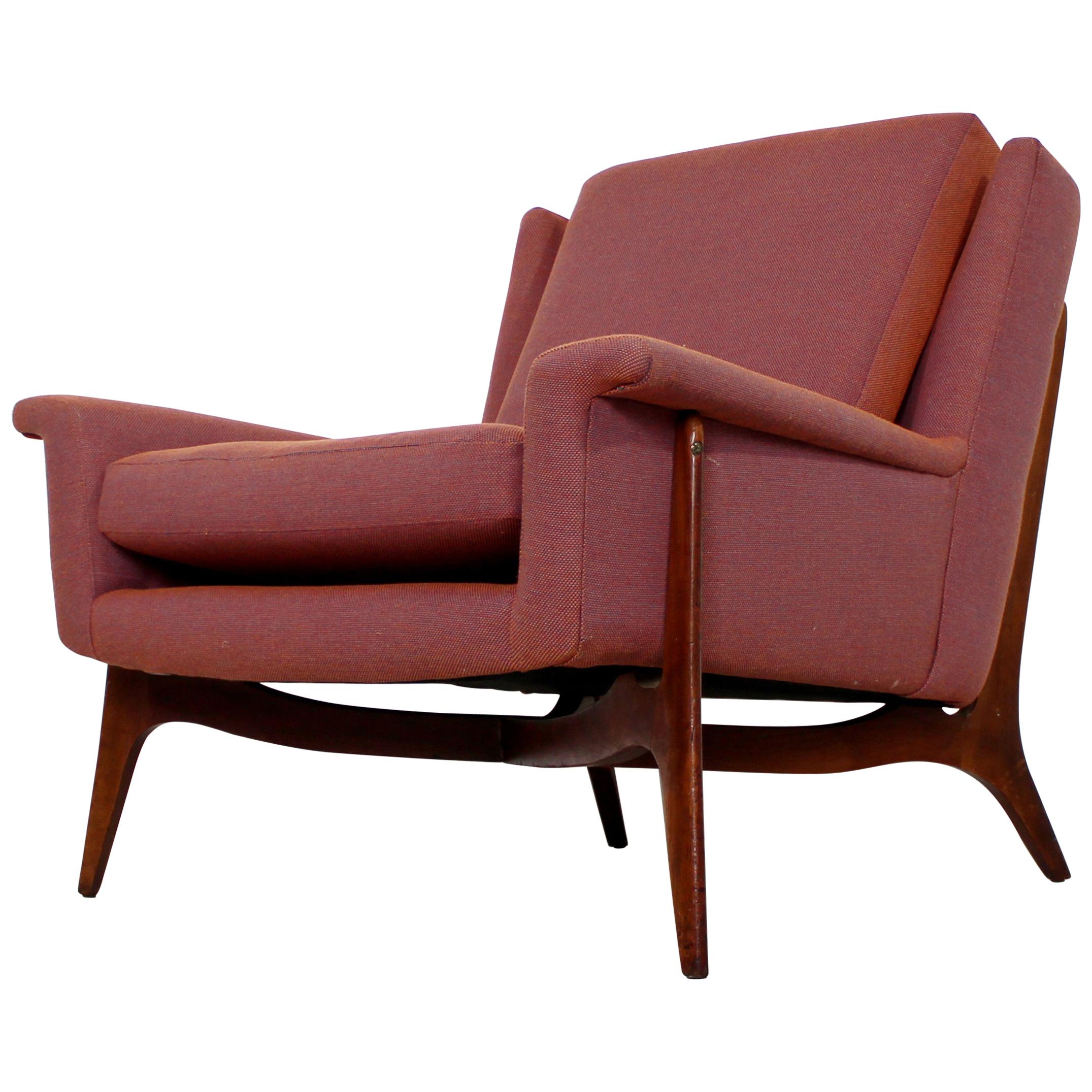 Mid-Century Modern Early Sculptural Wood Lounge Armchair, 1950s