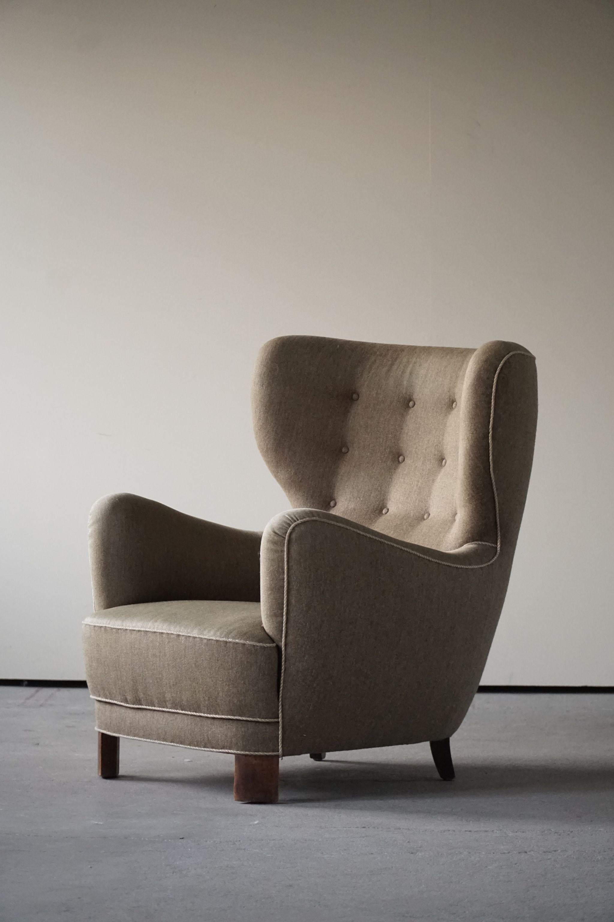 Mid-Century Modern Easy Chair, Flemming Lassen, Made in 1940s, Denmark 3