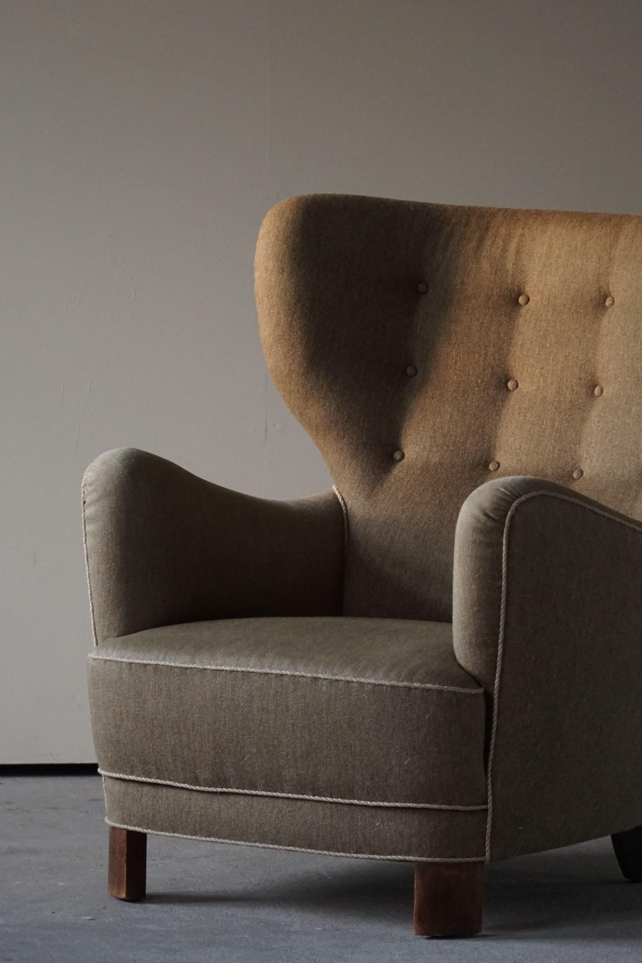 Mid-Century Modern Easy Chair, Flemming Lassen, Made in 1940s, Denmark 5
