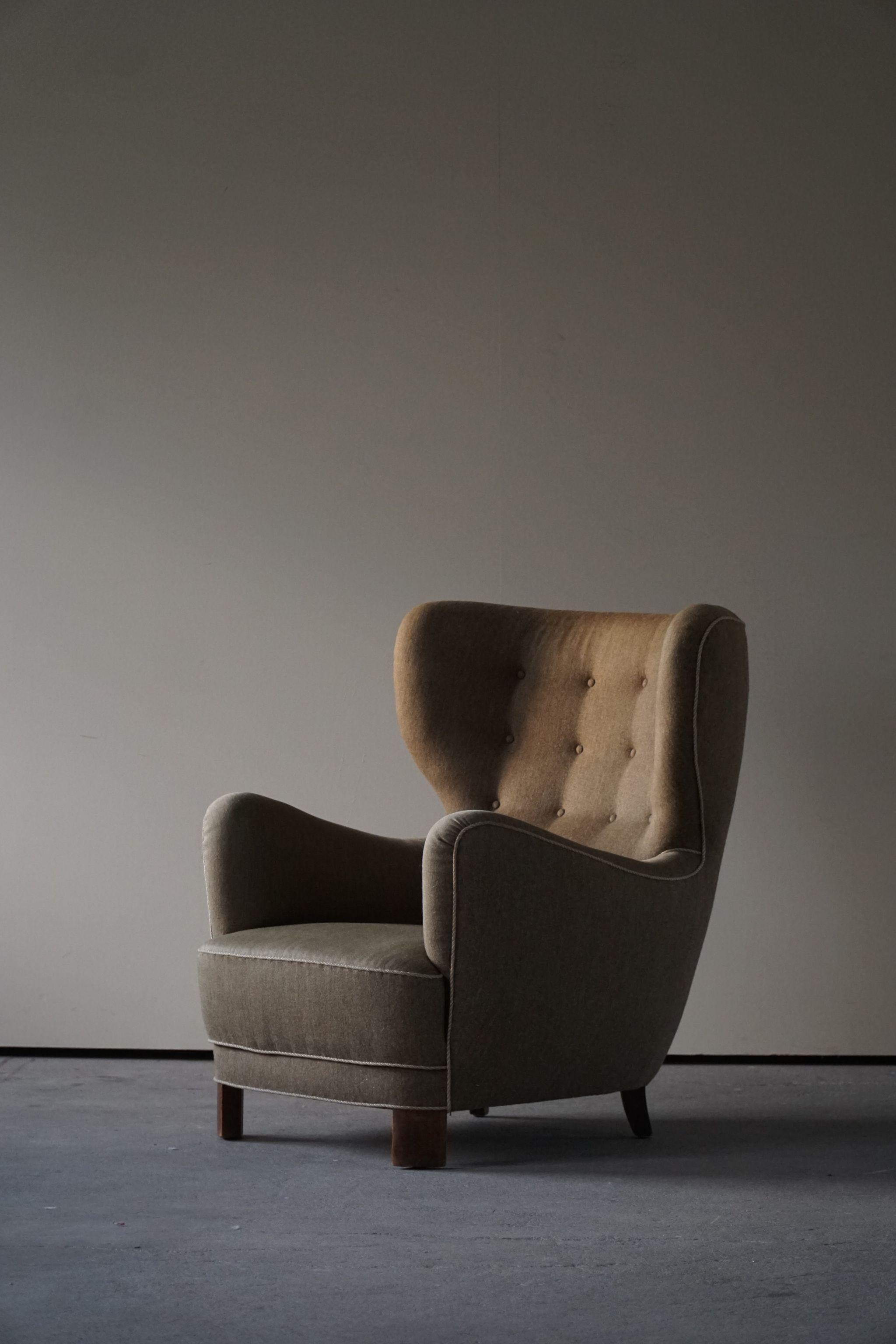 Mid-Century Modern Easy Chair, Flemming Lassen, Made in 1940s, Denmark 6