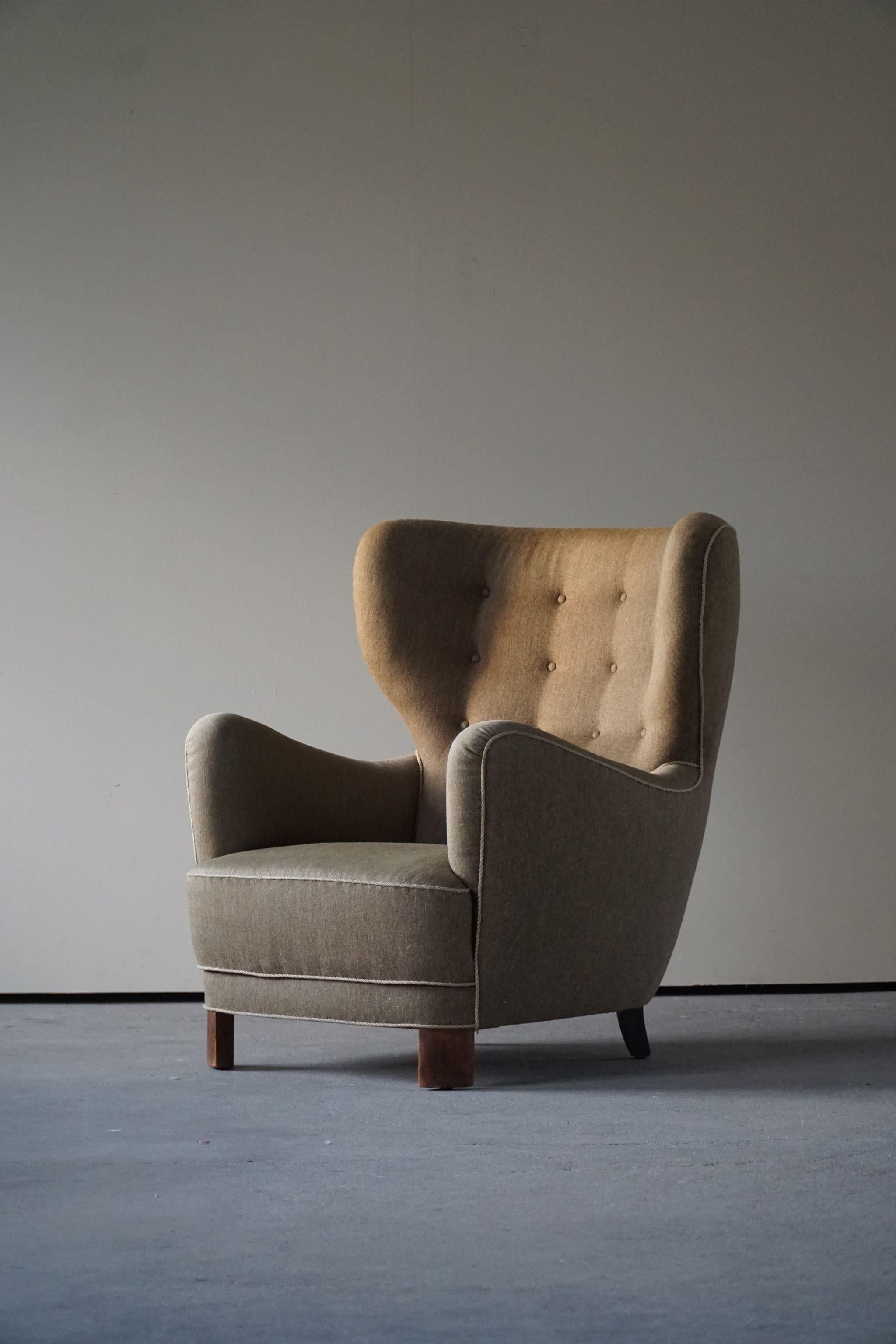 Scandinavian Modern Mid-Century Modern Easy Chair, Flemming Lassen, Made in 1940s, Denmark