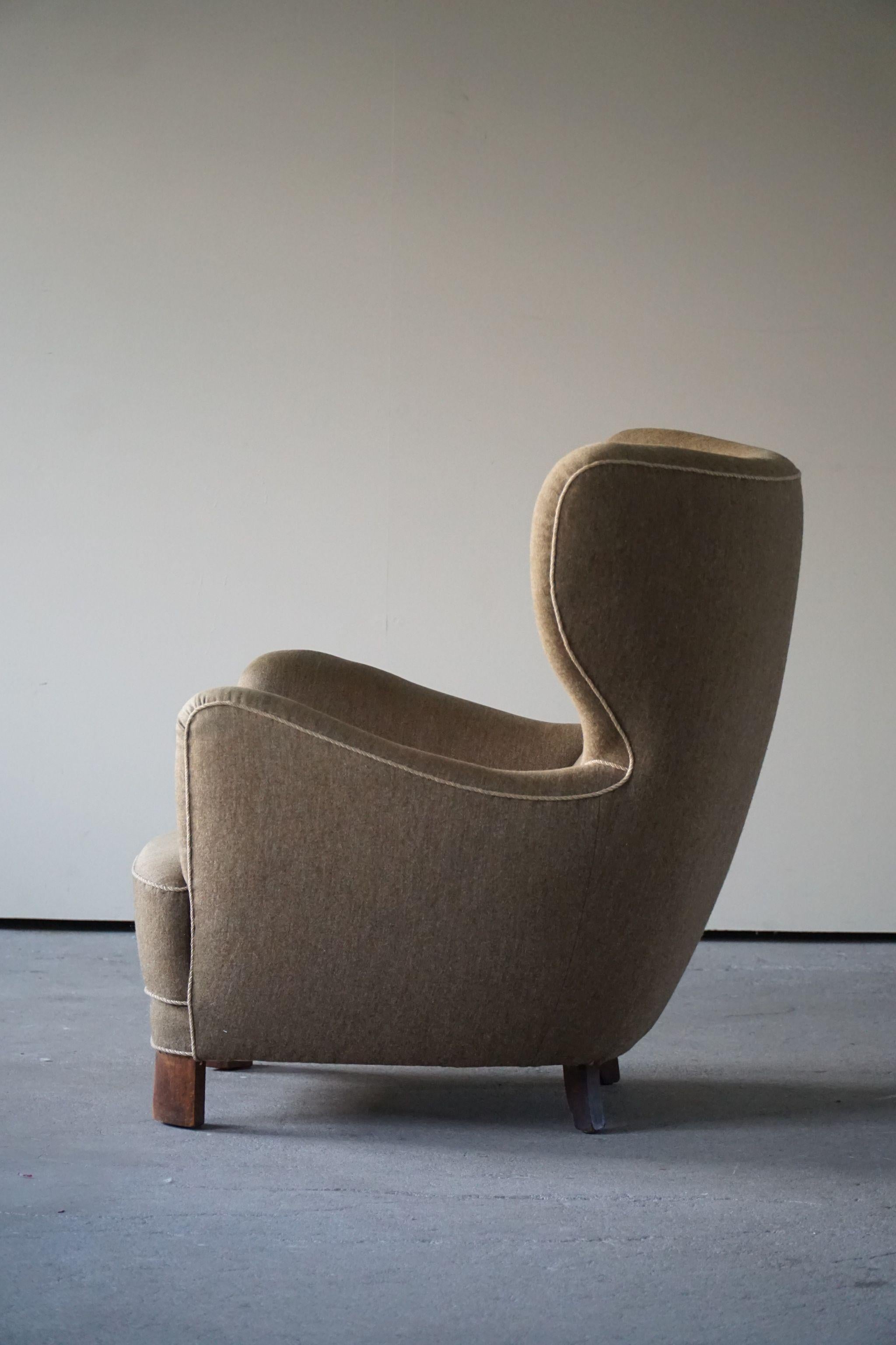 20th Century Mid-Century Modern Easy Chair, Flemming Lassen, Made in 1940s, Denmark