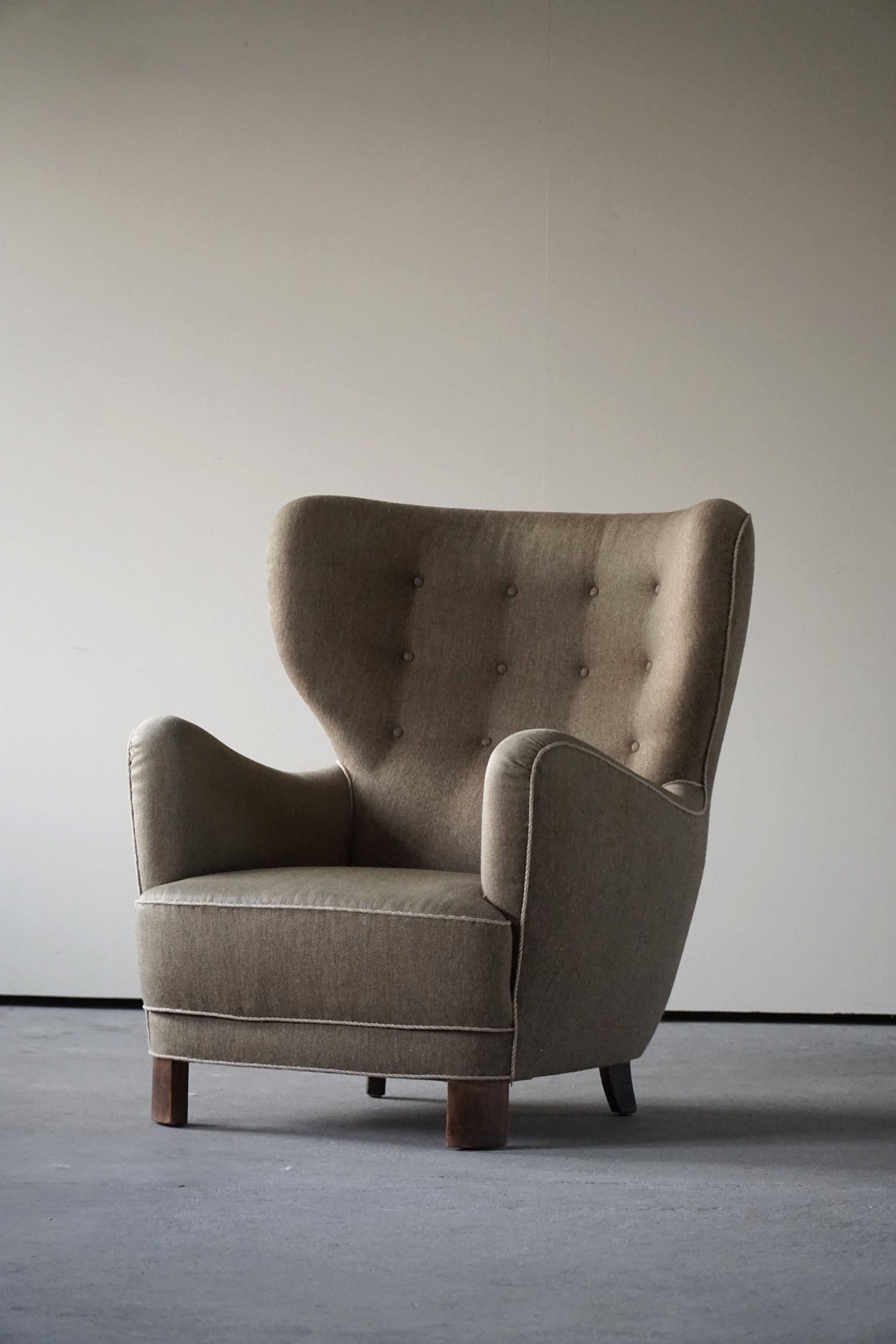 Mid-Century Modern Easy Chair, Flemming Lassen, Made in 1940s, Denmark 2