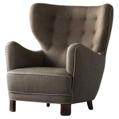 Mid-Century Modern Easy Chair, Flemming Lassen, Made in 1940s, Denmark