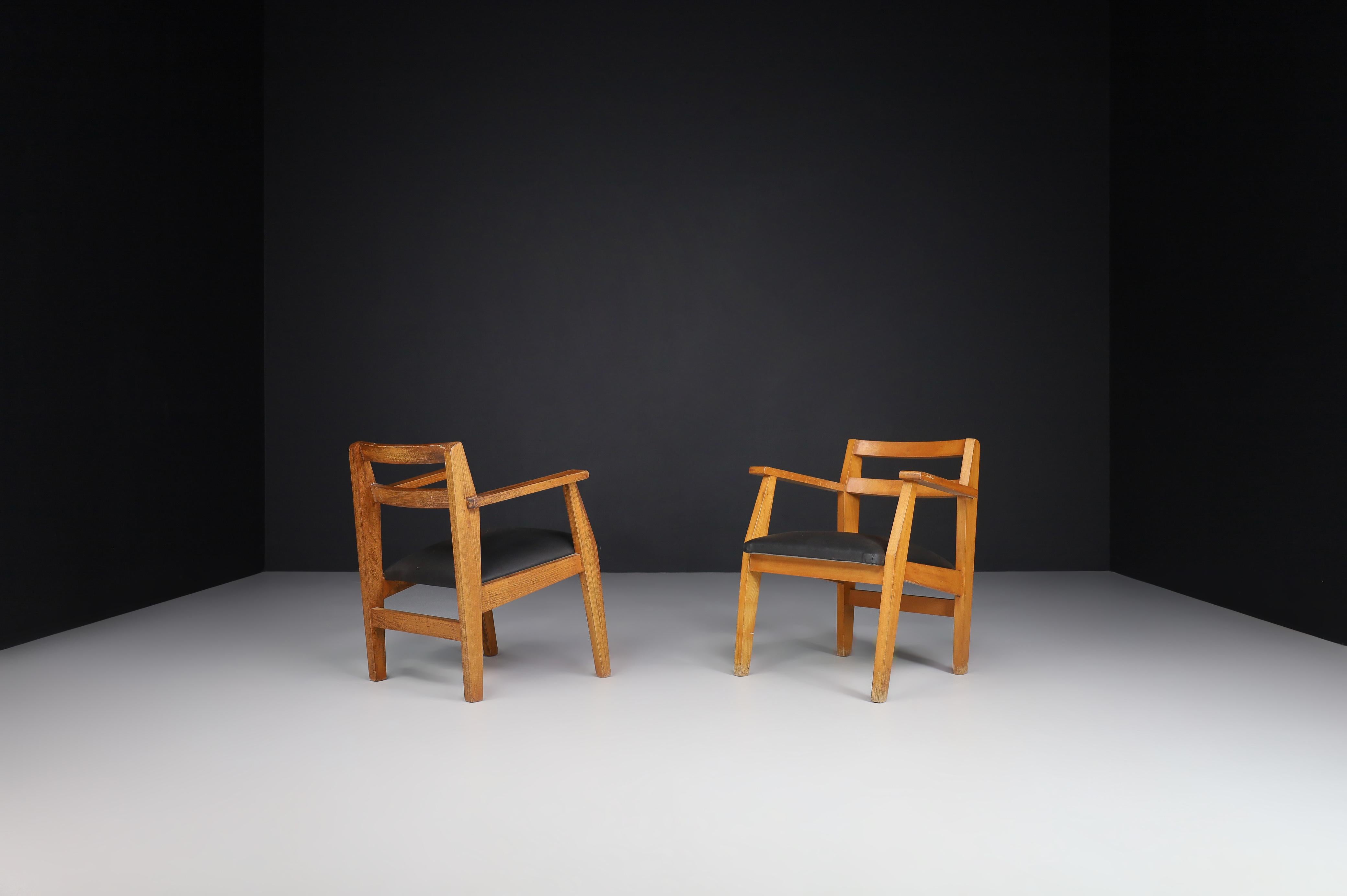 Moderne Sessel aus der Jahrhundertmitte, René Gabriel, Frankreich, 1940er Jahre (20. Jahrhundert) im Angebot