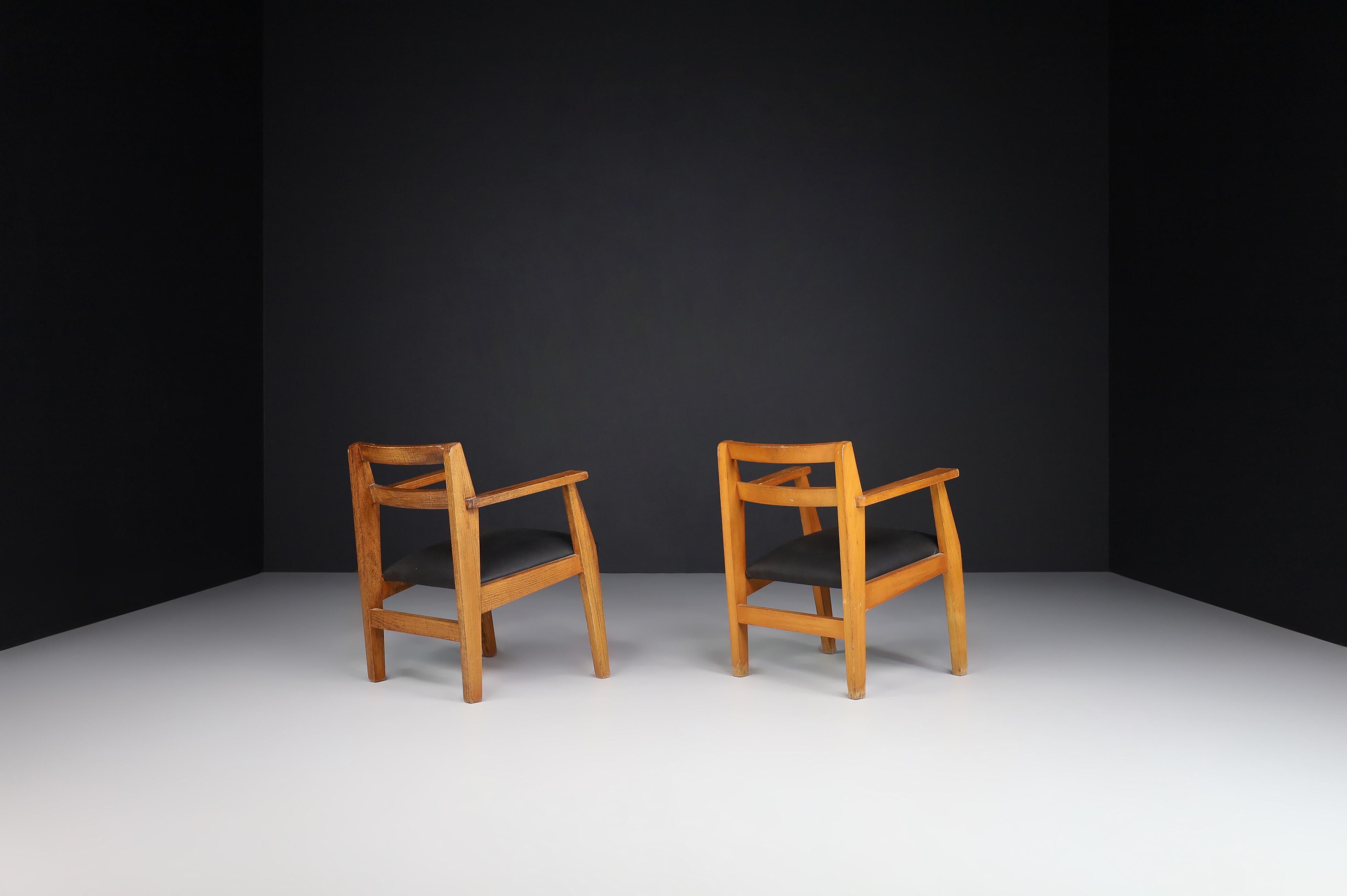Moderne Sessel aus der Jahrhundertmitte, René Gabriel, Frankreich, 1940er Jahre im Angebot 1