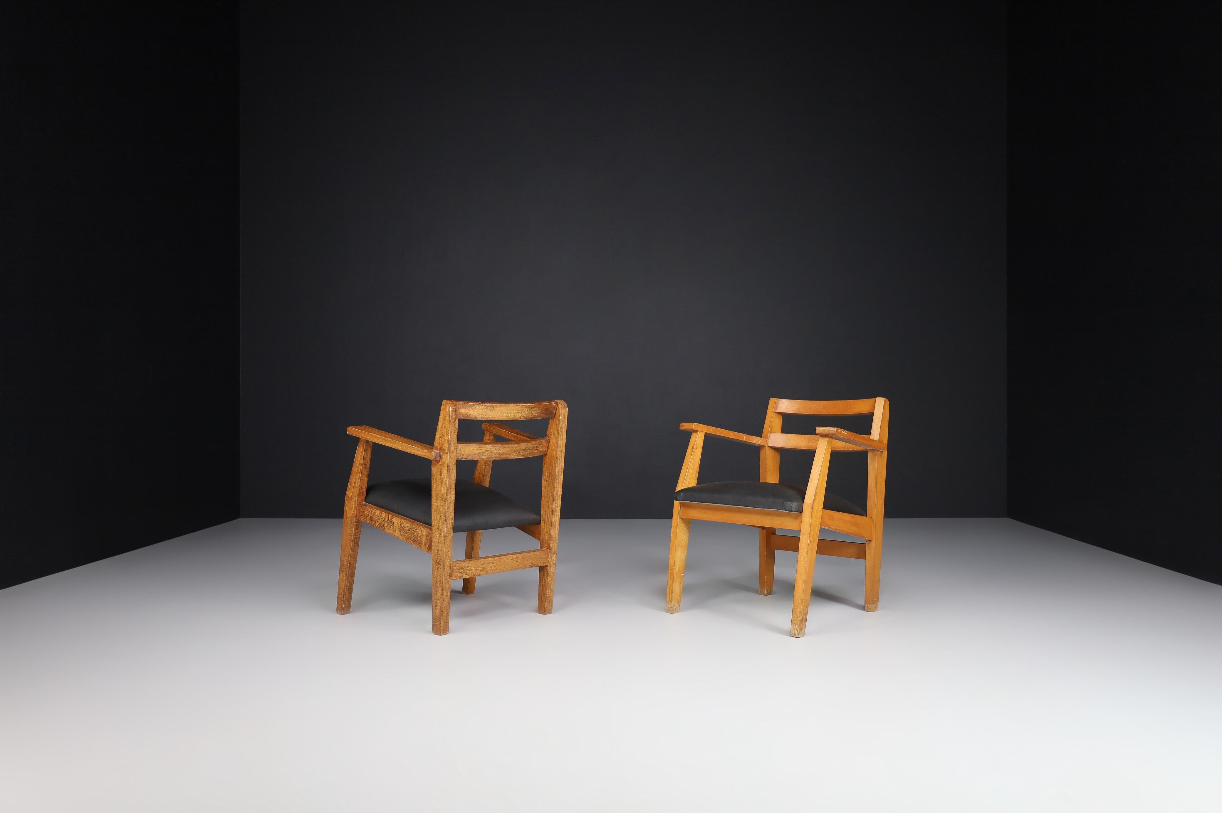 Moderne Sessel aus der Jahrhundertmitte, René Gabriel, Frankreich, 1940er Jahre im Angebot 2