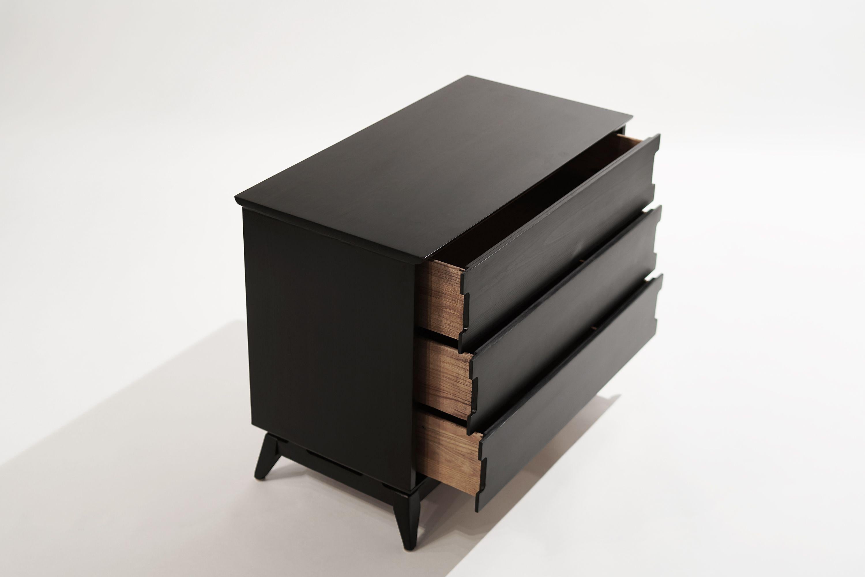 Mid-Century Modern Ebonized Bedside Tables, 1950s 2