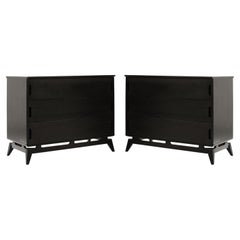 Mid-Century Modern Ebonized Bedside Tables, 1950s