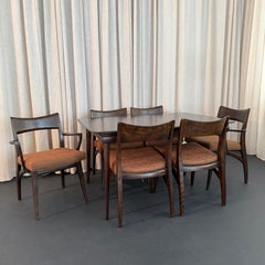 Mid-Century Modern Ebonized Birch "Tuxedo" Dining Set By Heywood-Wakefield