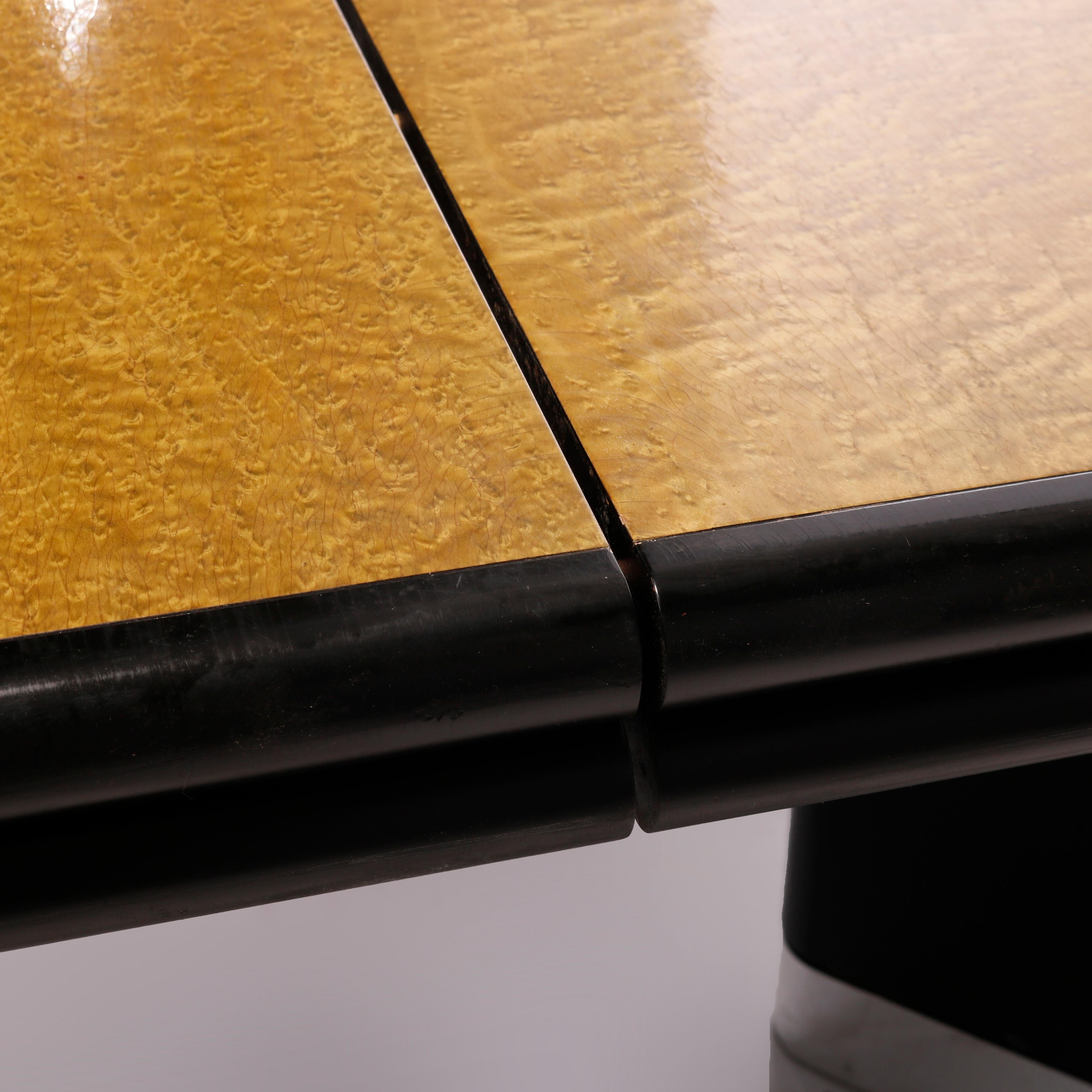 Mid-Century Modern Ebonized & Birdseye Maple Banquet or Conference Table, c1960 For Sale 5