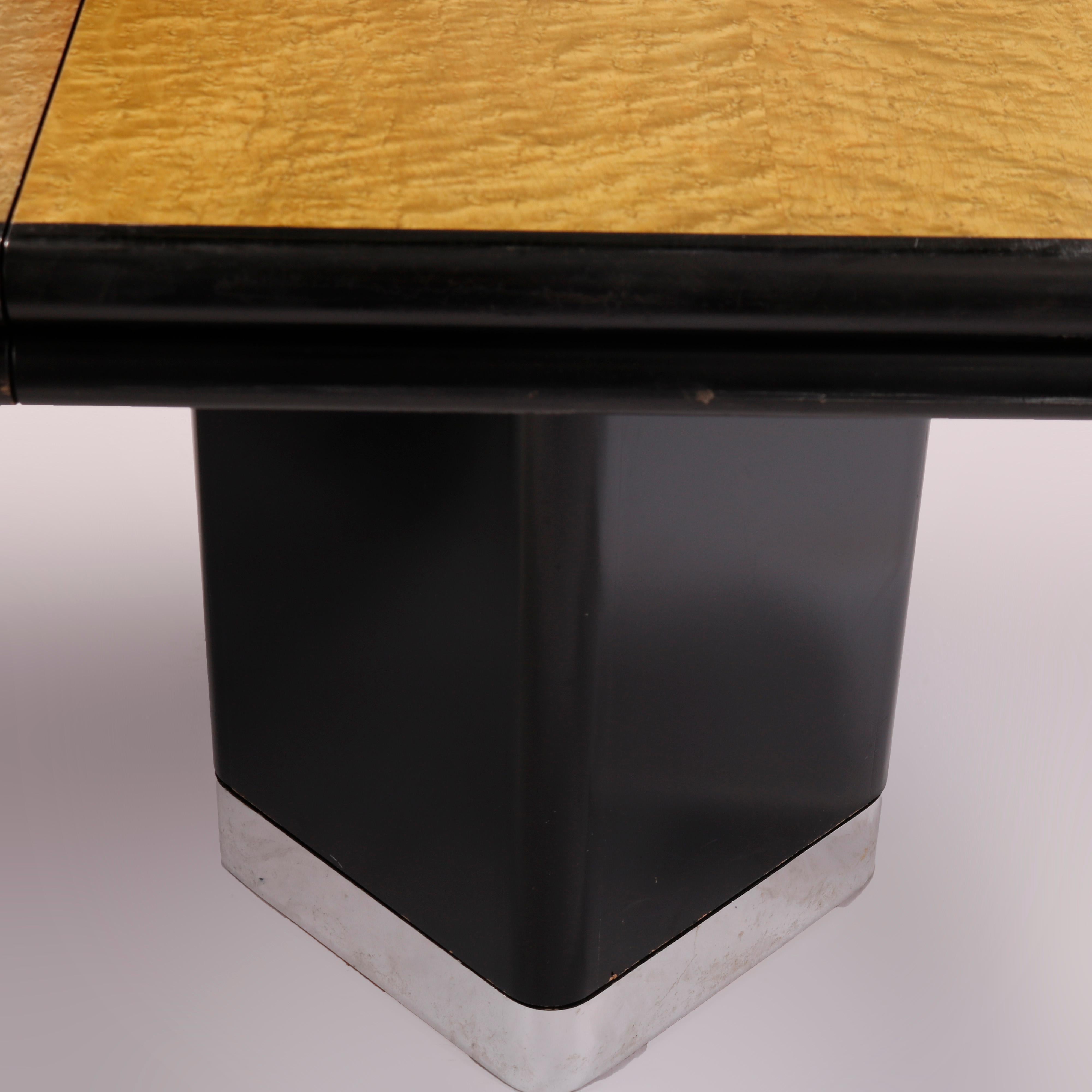 Mid-Century Modern Ebonized & Birdseye Maple Banquet or Conference Table, c1960 For Sale 6