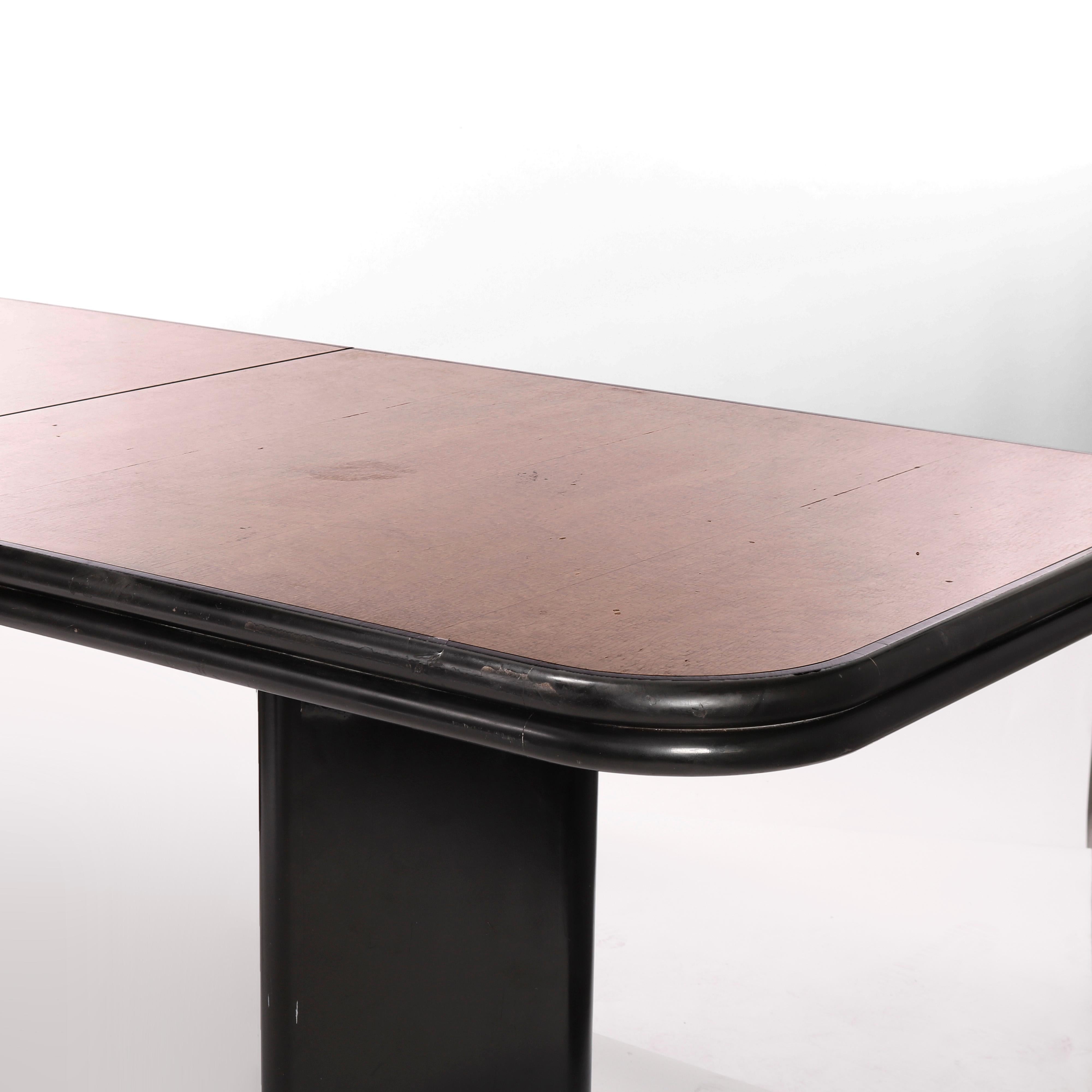 20th Century Mid-Century Modern Ebonized & Birdseye Maple Banquet or Conference Table, c1960 For Sale