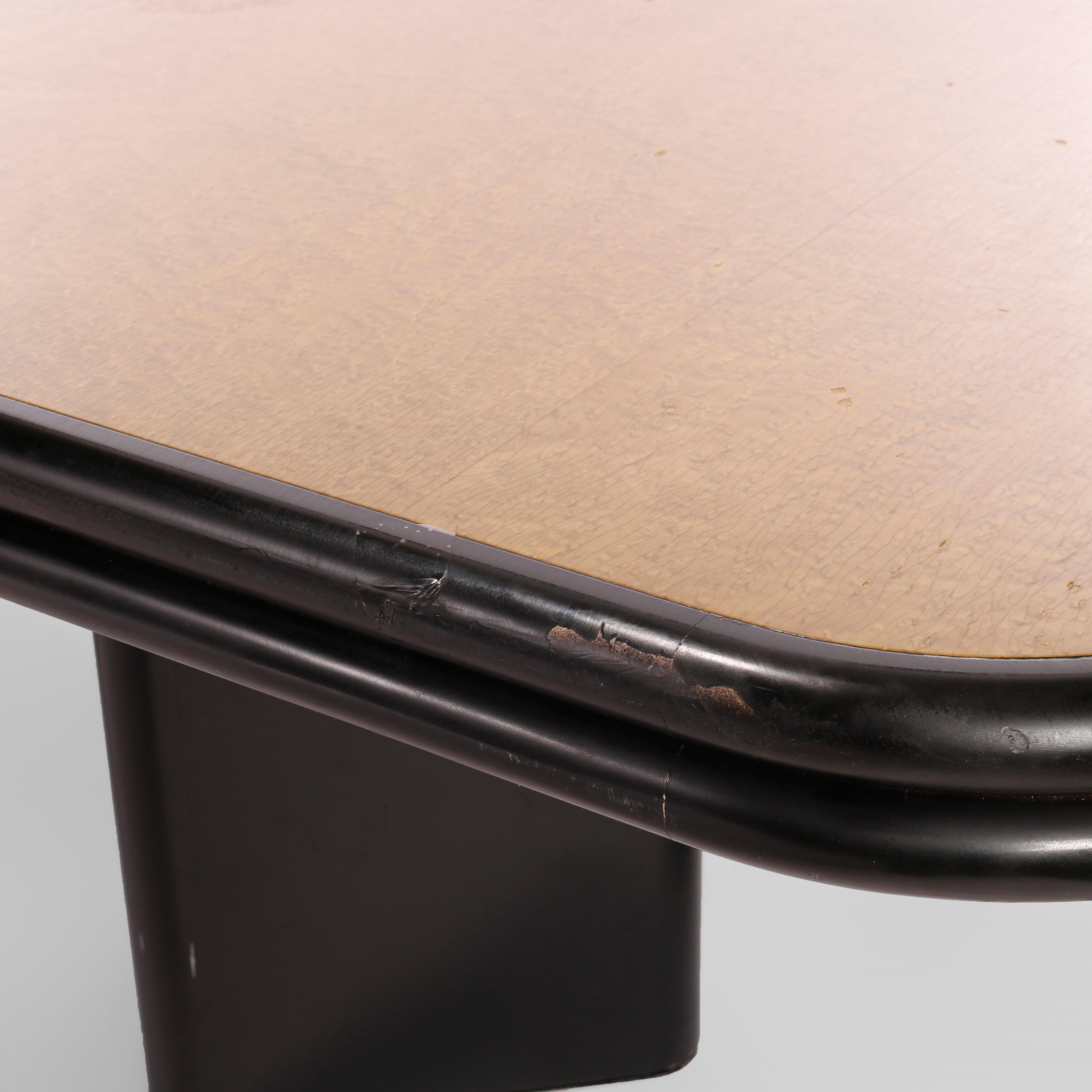 Mid-Century Modern Ebonized & Birdseye Maple Banquet or Conference Table, c1960 For Sale 4