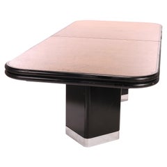 Used Mid-Century Modern Ebonized & Birdseye Maple Banquet or Conference Table, C1960