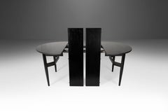 Mid-Century Ebonized Extension Dining Table w/ Architectural Leg Base, c. 1960's