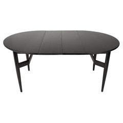 Mid-Century Ebonized Extension Dining Table w/ Architectural Leg Base, c. 1960's