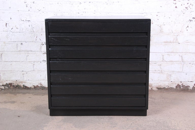 MidCentury Modern Ebonized FourDrawer Bachelor Chest by Sligh