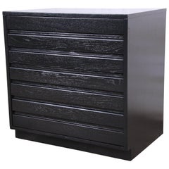 Mid-Century Modern Ebonized Four-Drawer Bachelor Chest by Sligh Furniture