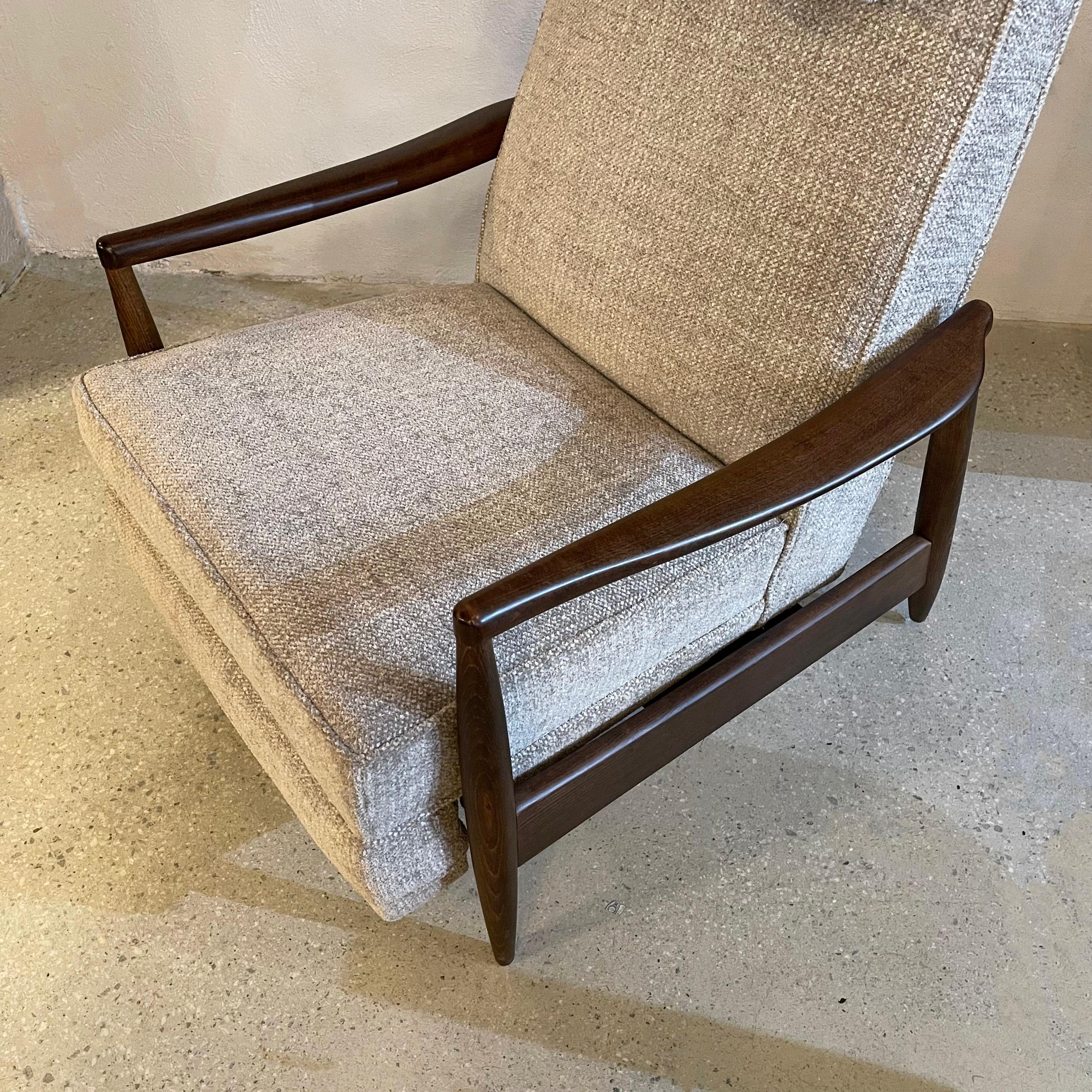 Mid-Century Modern Ebonized Maple Recliner Lounge Chair 4