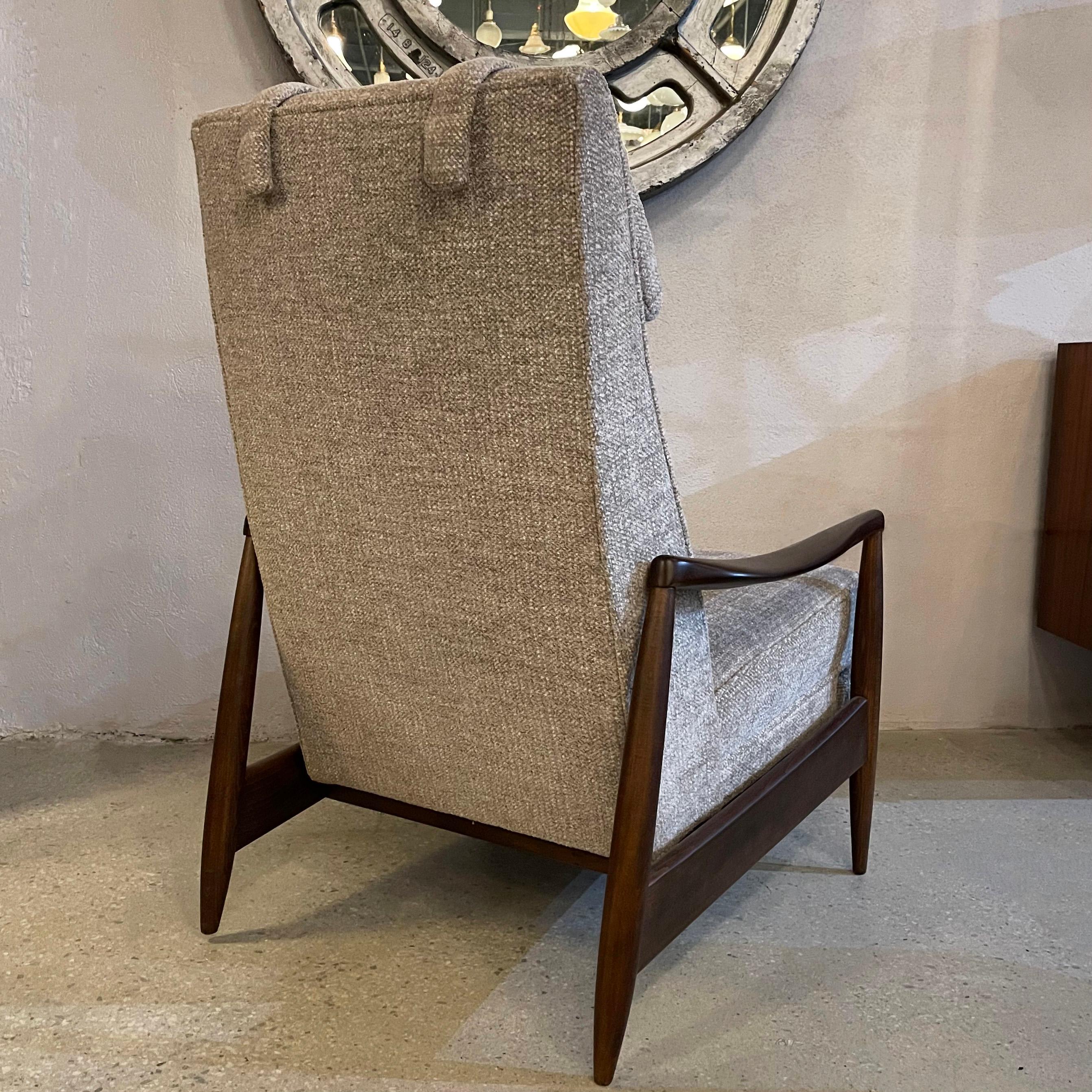 Mid-Century Modern Ebonized Maple Recliner Lounge Chair 2
