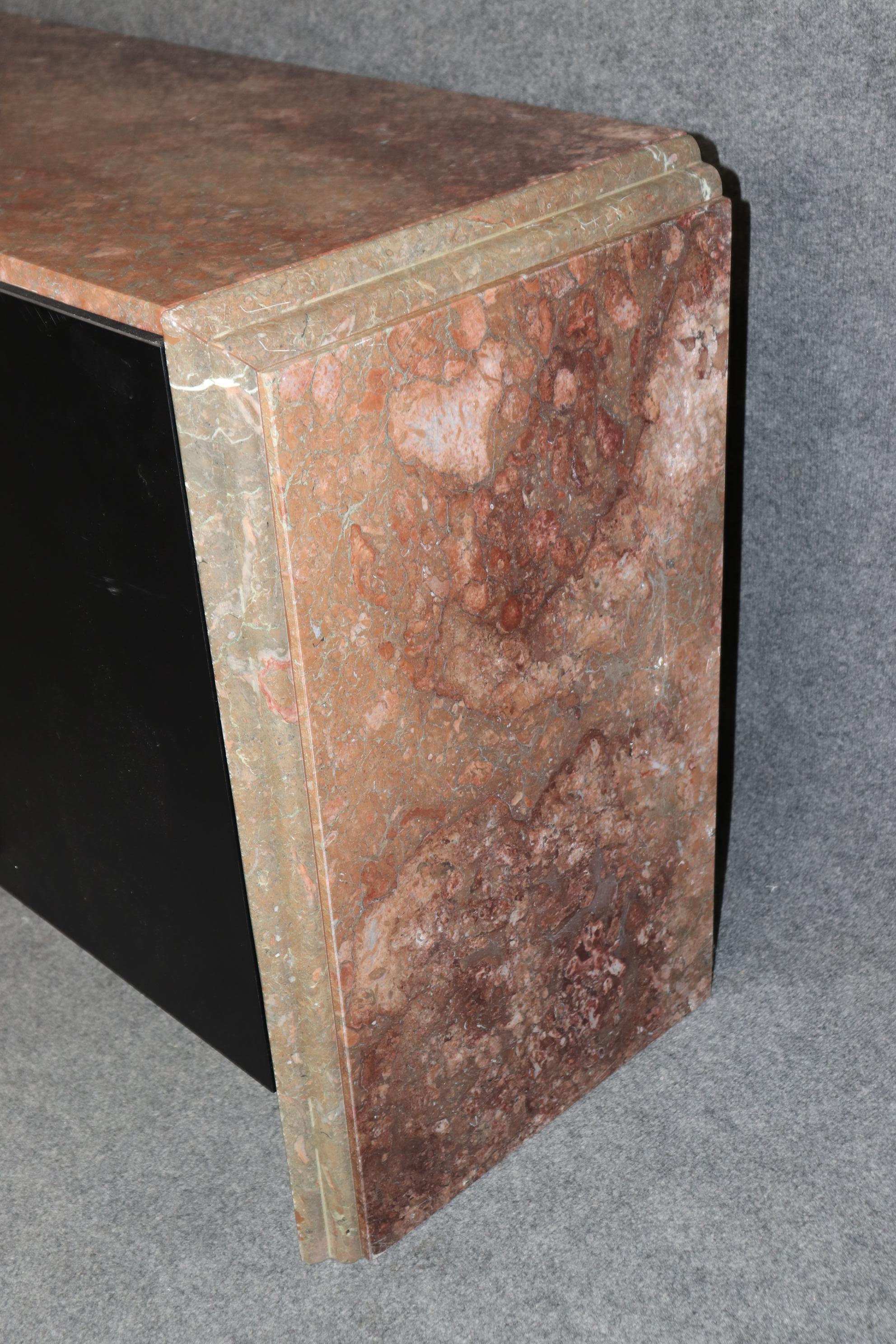 Mid Century Modern Ebonized Marble Top and Marble Sided Sideboard In Good Condition In Swedesboro, NJ
