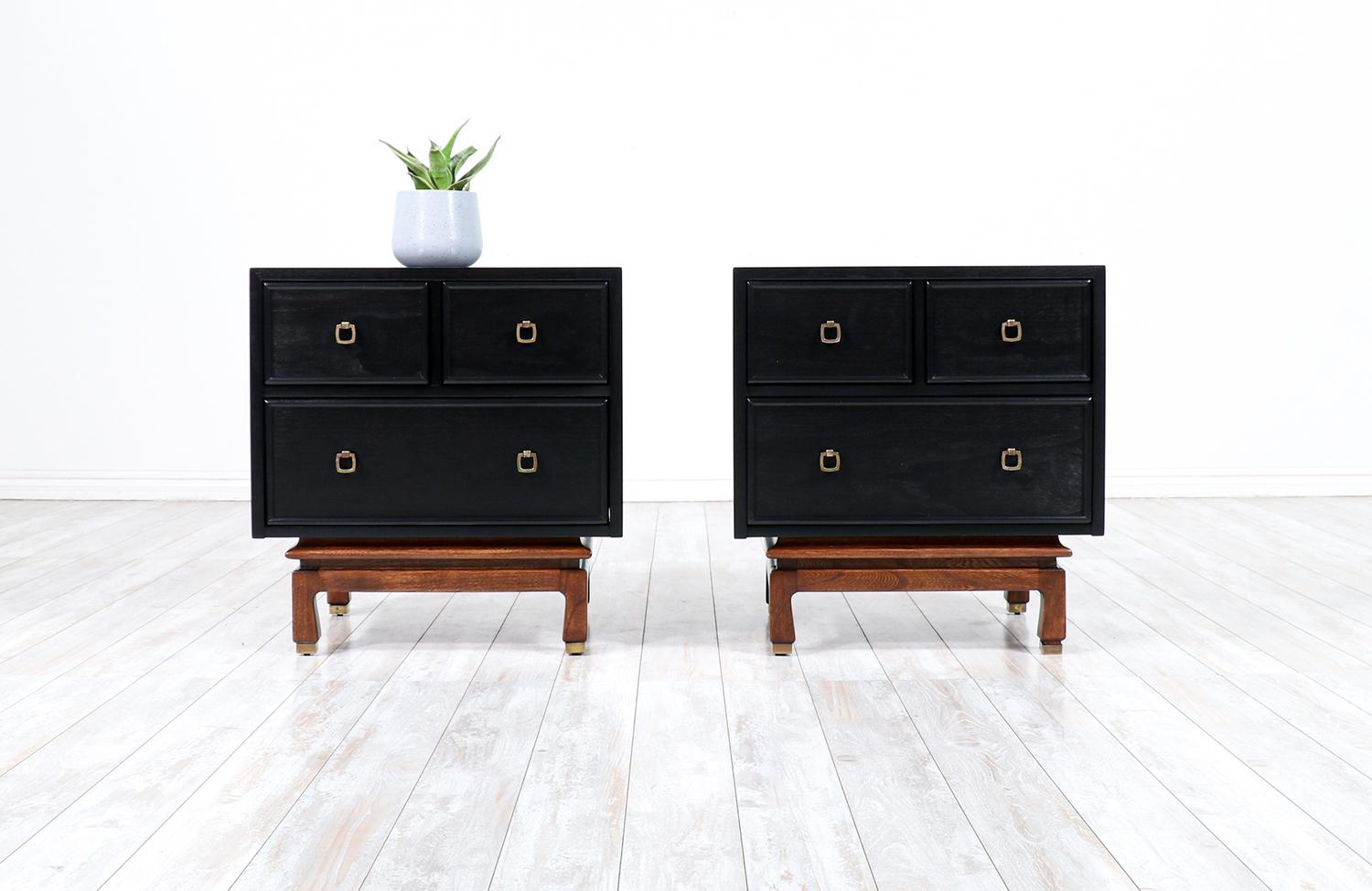 Mid-Century Modern Ebonized Night Stands by American of Martinsville.