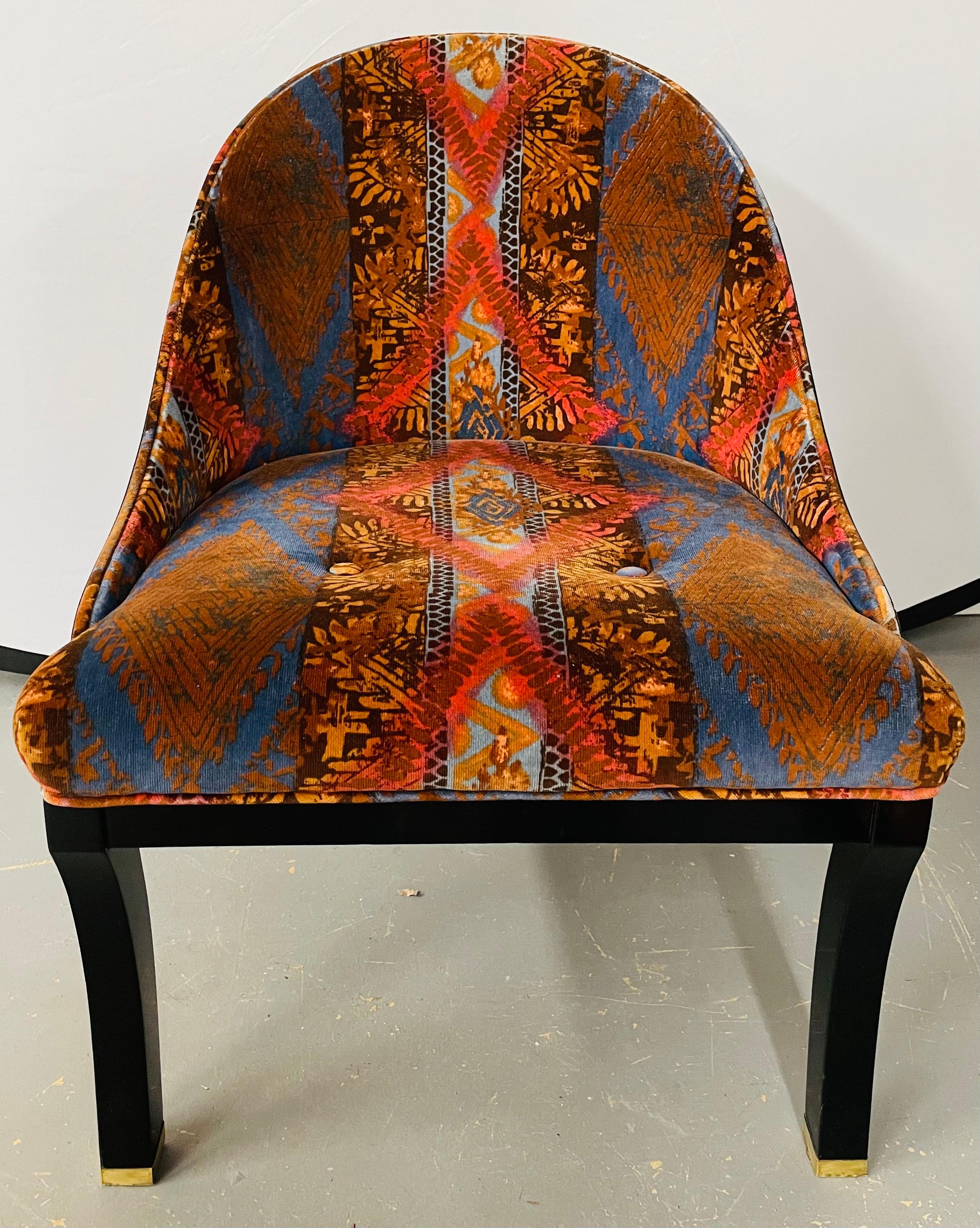 Mid-Century Modern Ebonized Shell Lounge Chairs, a Pair 2