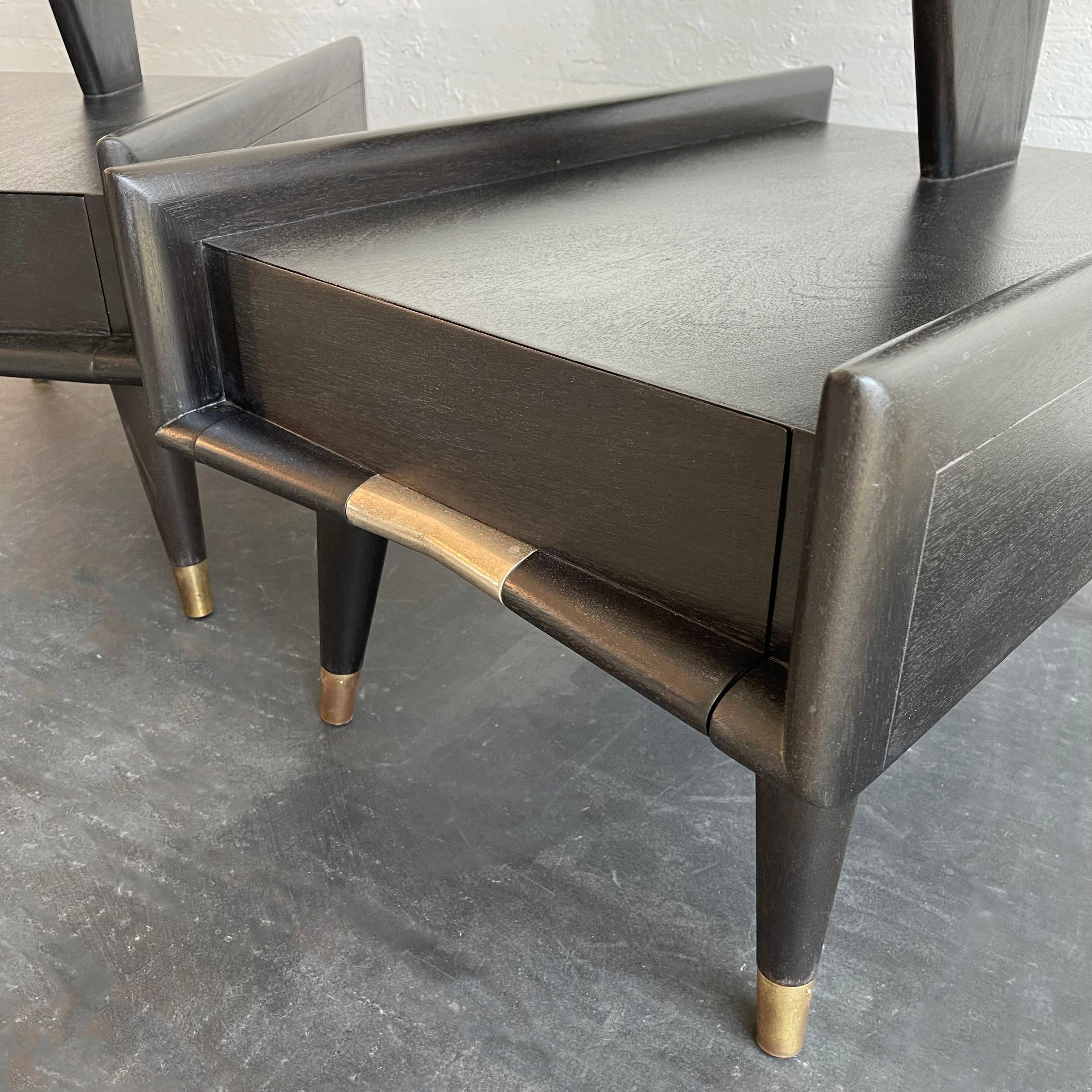 Mid-Century Modern Ebonized Stepped End Tables By Gordon's Furniture  For Sale 6