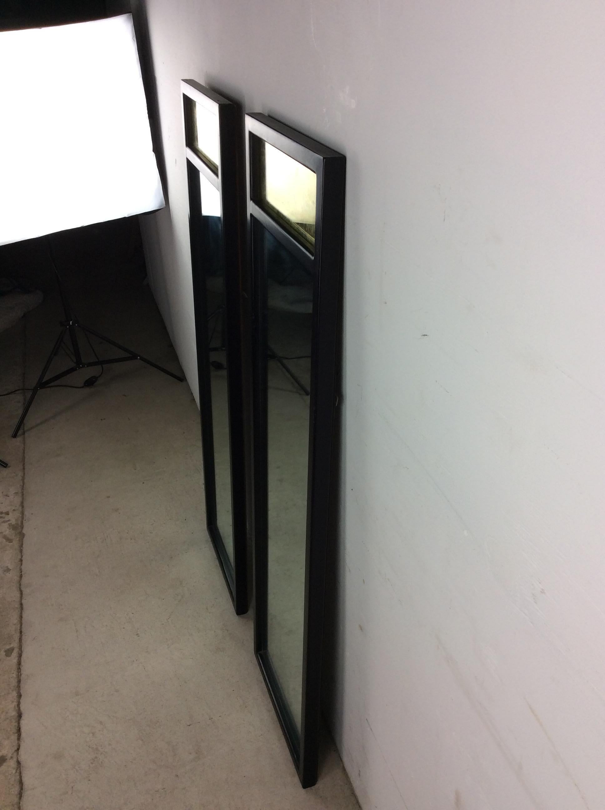 Mid Century Modern Ebonized Wall Mirror by American of Martinsville 5