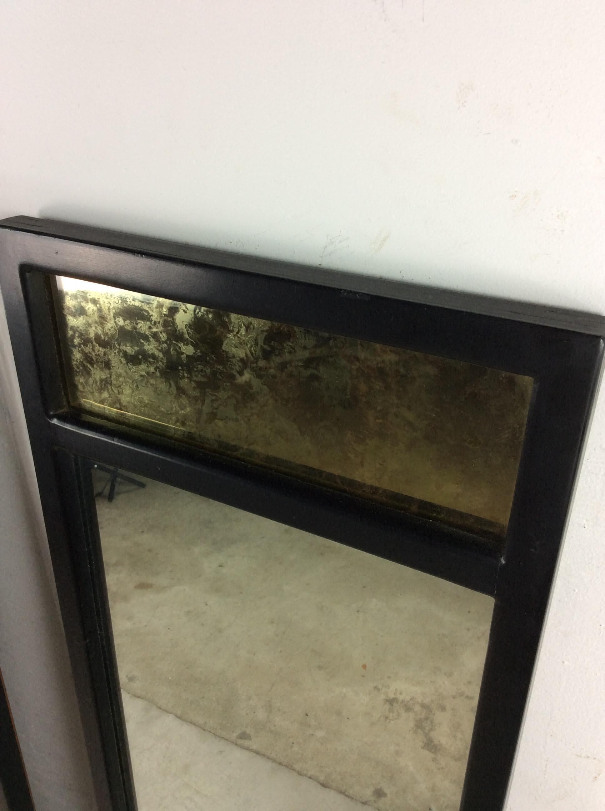 Mid Century Modern Ebonized Wall Mirror by American of Martinsville 14