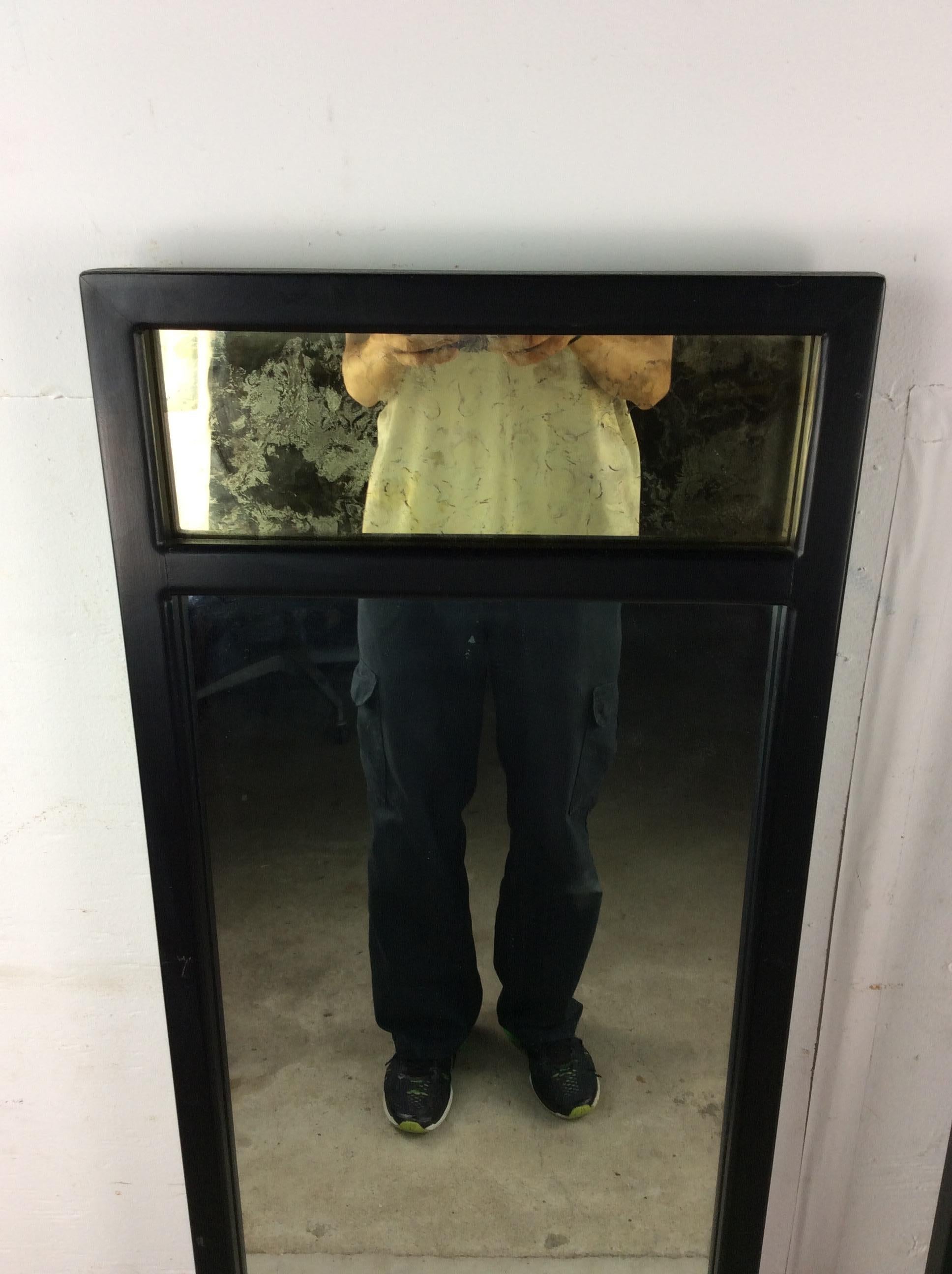 Mid Century Modern Ebonized Wall Mirror by American of Martinsville 3