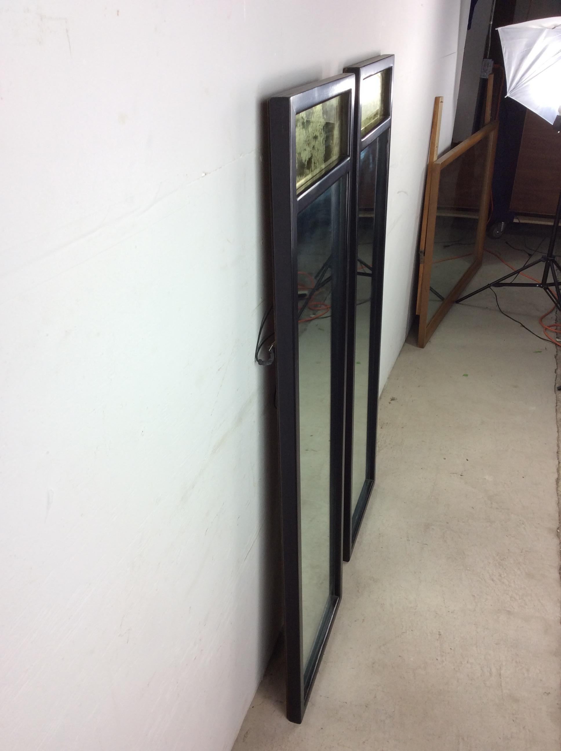 Mid Century Modern Ebonized Wall Mirror by American of Martinsville 4