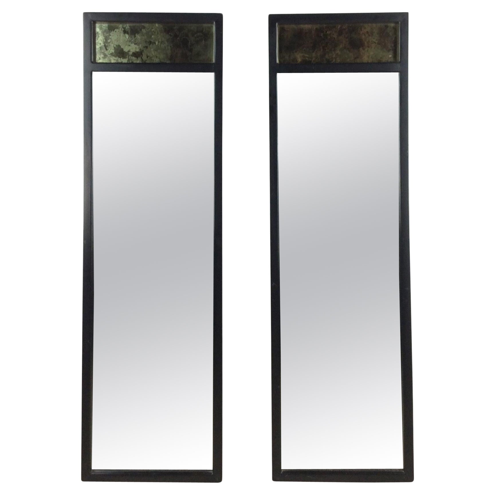 Mid Century Modern Ebonized Wall Mirror by American of Martinsville