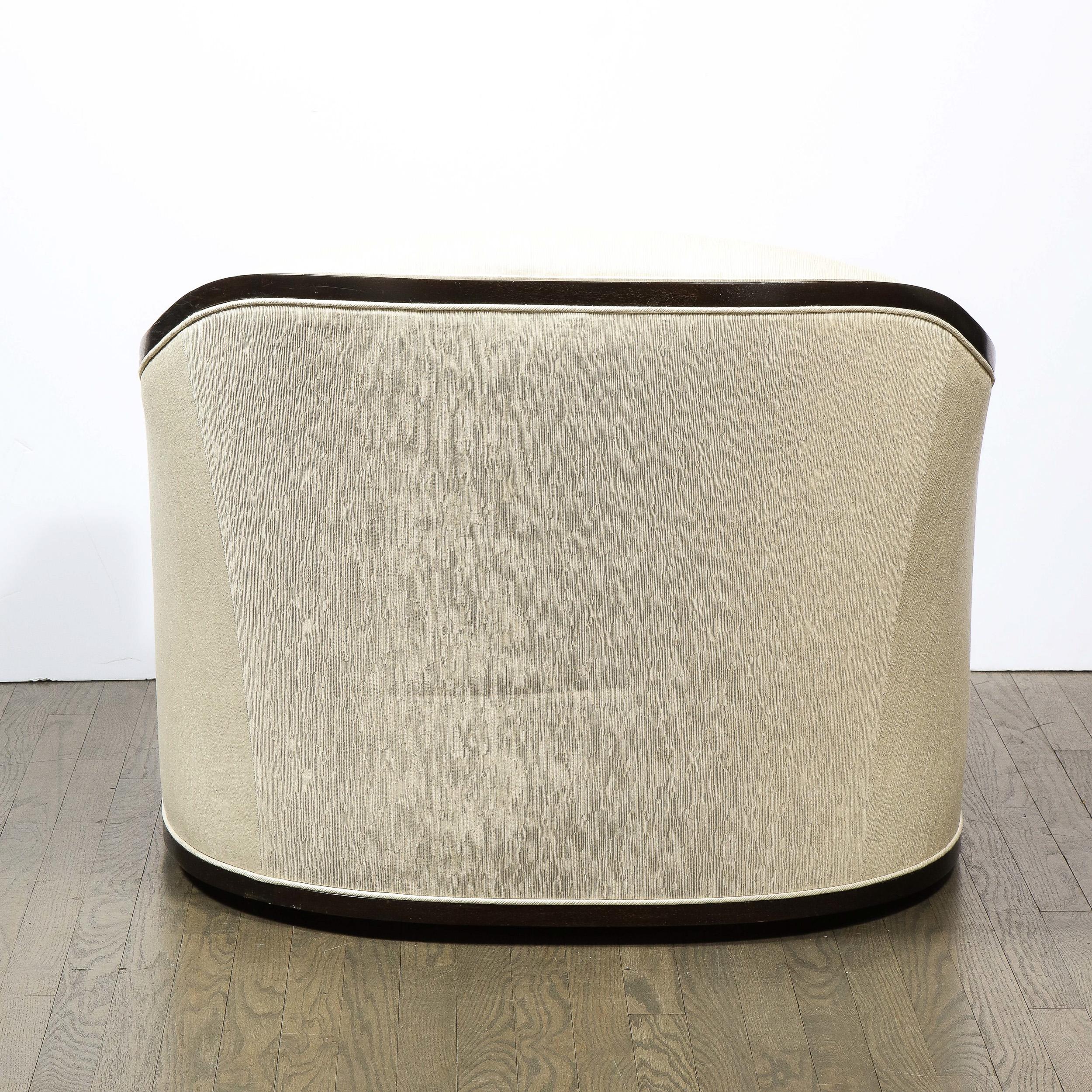 Mid-Century Modern Ebonized Walnut Club/ Lounge Chair in Pearl Holly Hunt Fabric 2