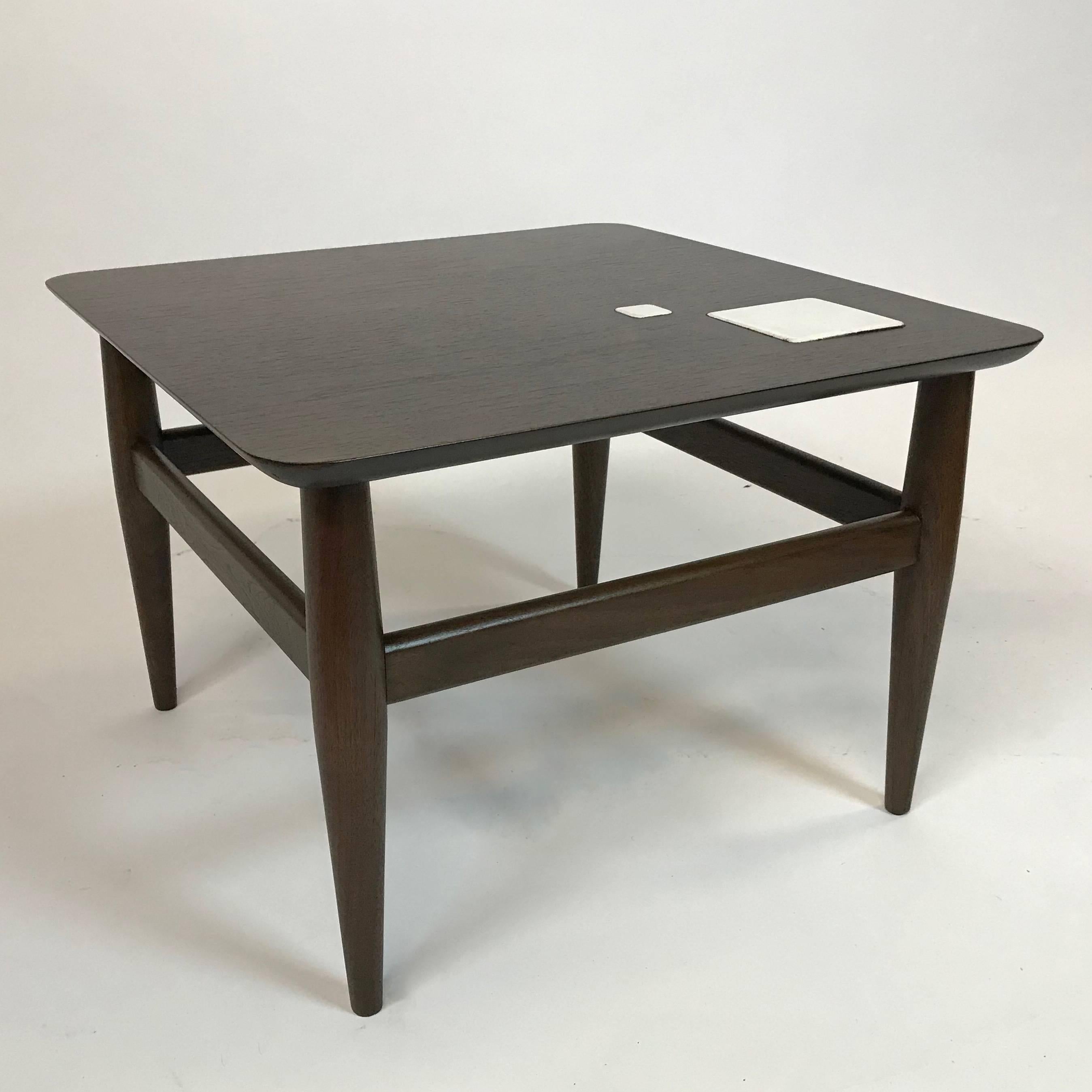 Mid-Century Modern Ebonized Walnut Tile Inlay Coffee Table In Excellent Condition In Brooklyn, NY