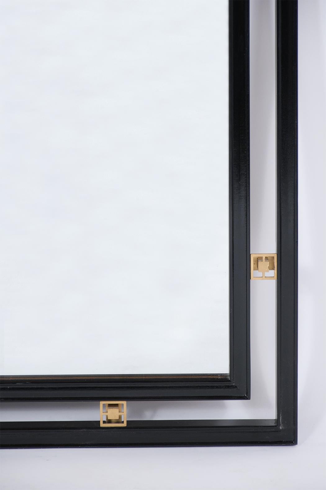 Mid-20th Century Mid-Century Modern Ebonized Wall Mirror