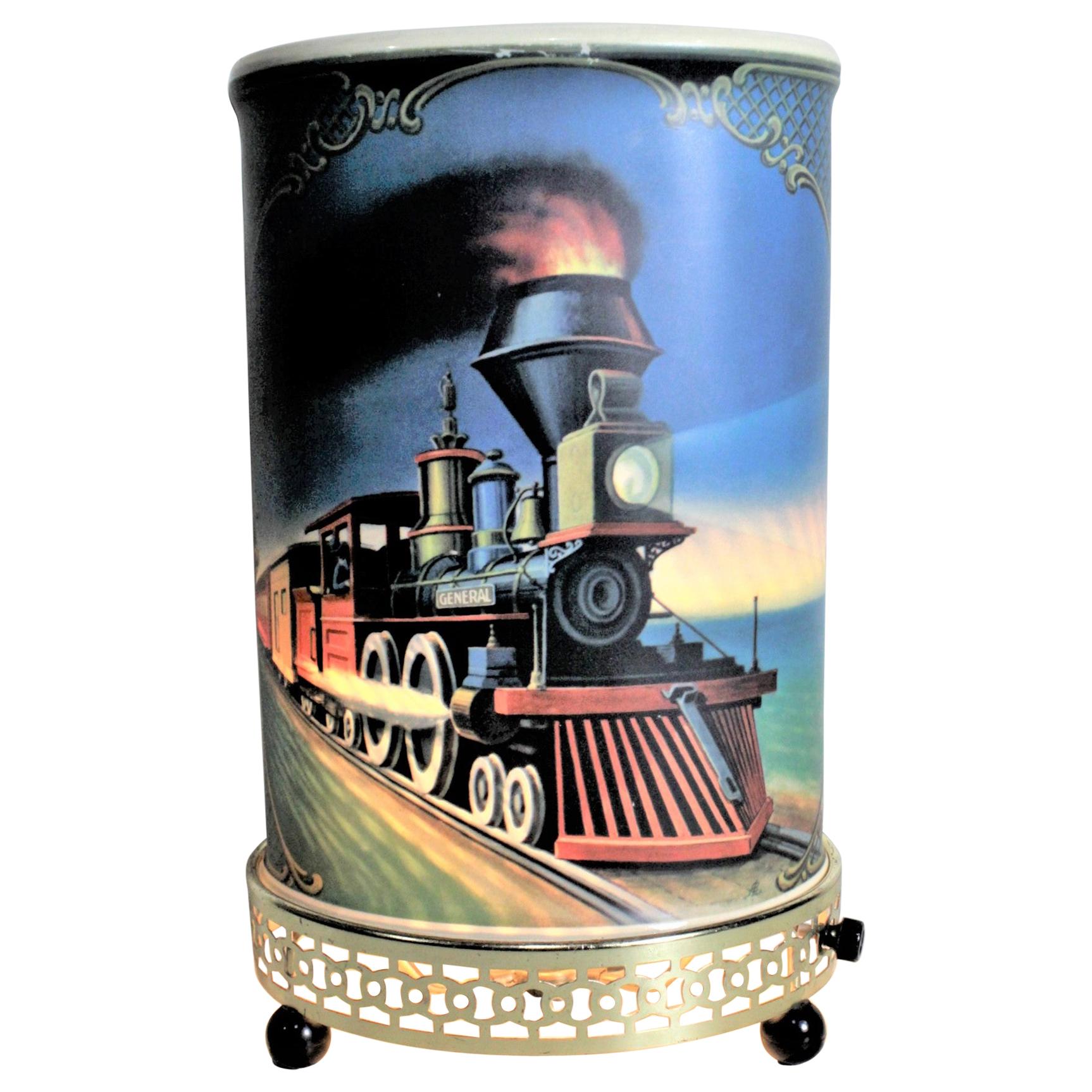 Mid-Century Modern Econolite Steam Locomotive Motion Table Lamp or Light