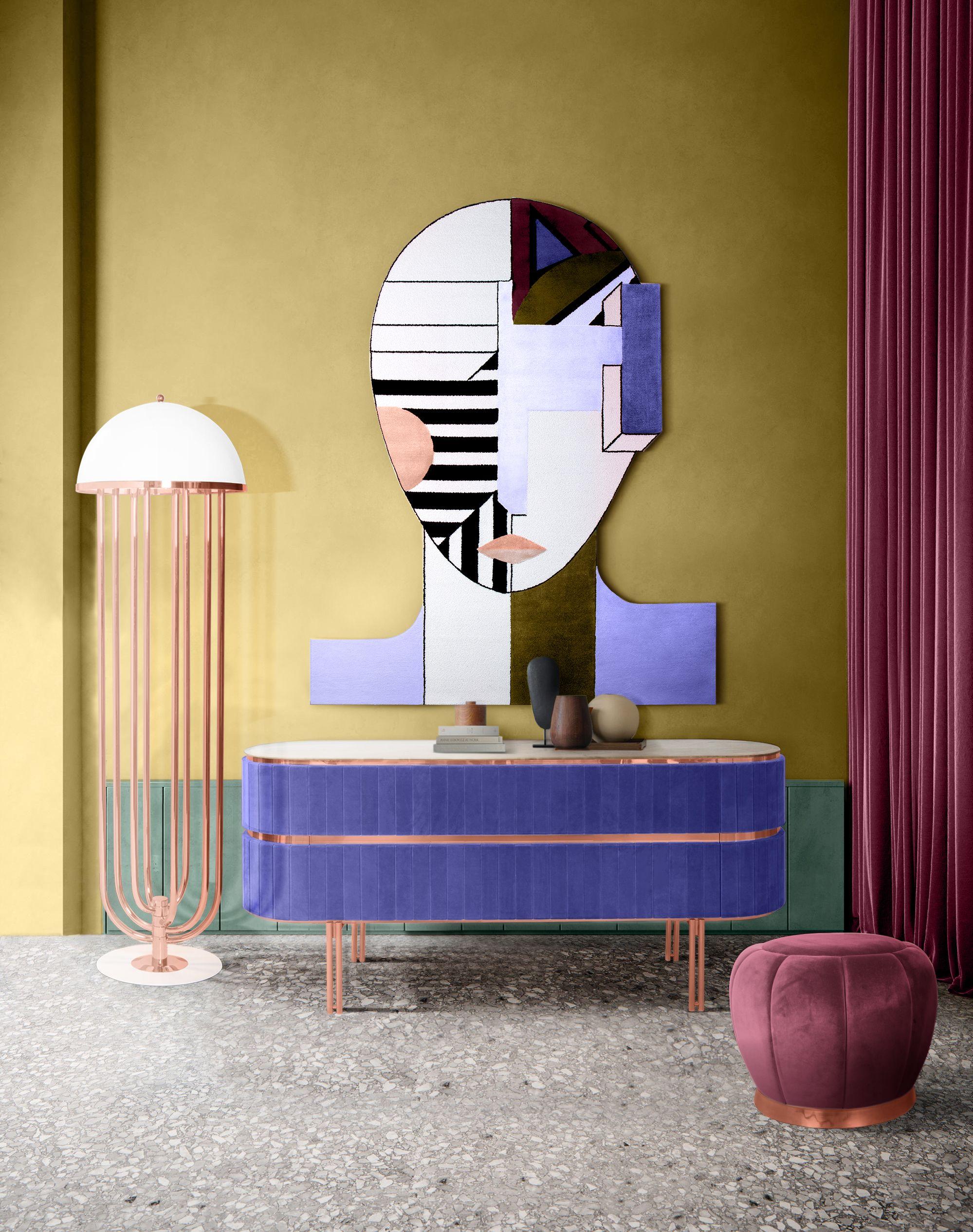Mid-Century Modern Edith Sideboard in Rosa mit Messingdetails von Essential Home im Angebot 3