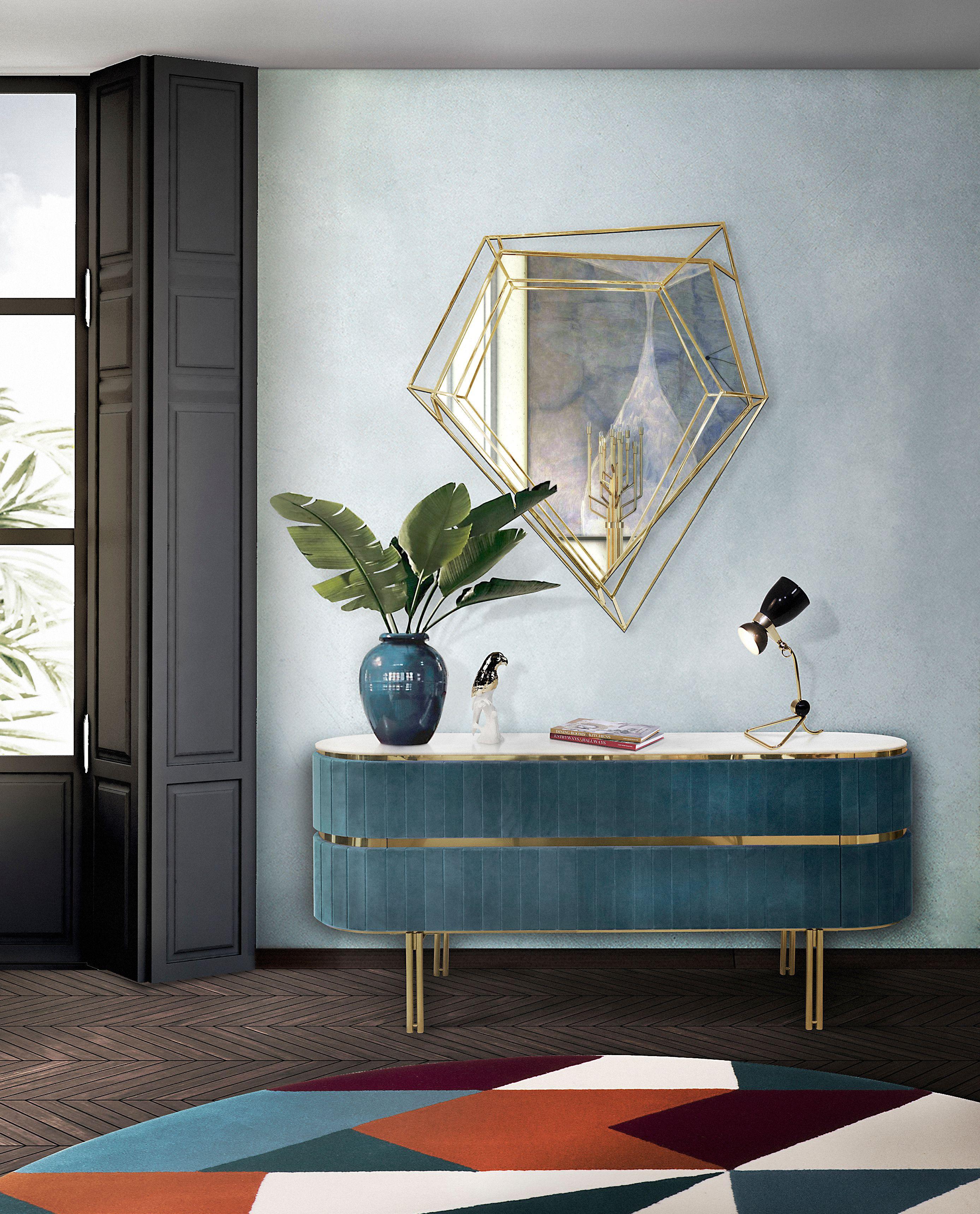 Mid-Century Modern Edith Sideboard in Rosa mit Messingdetails von Essential Home im Angebot 1