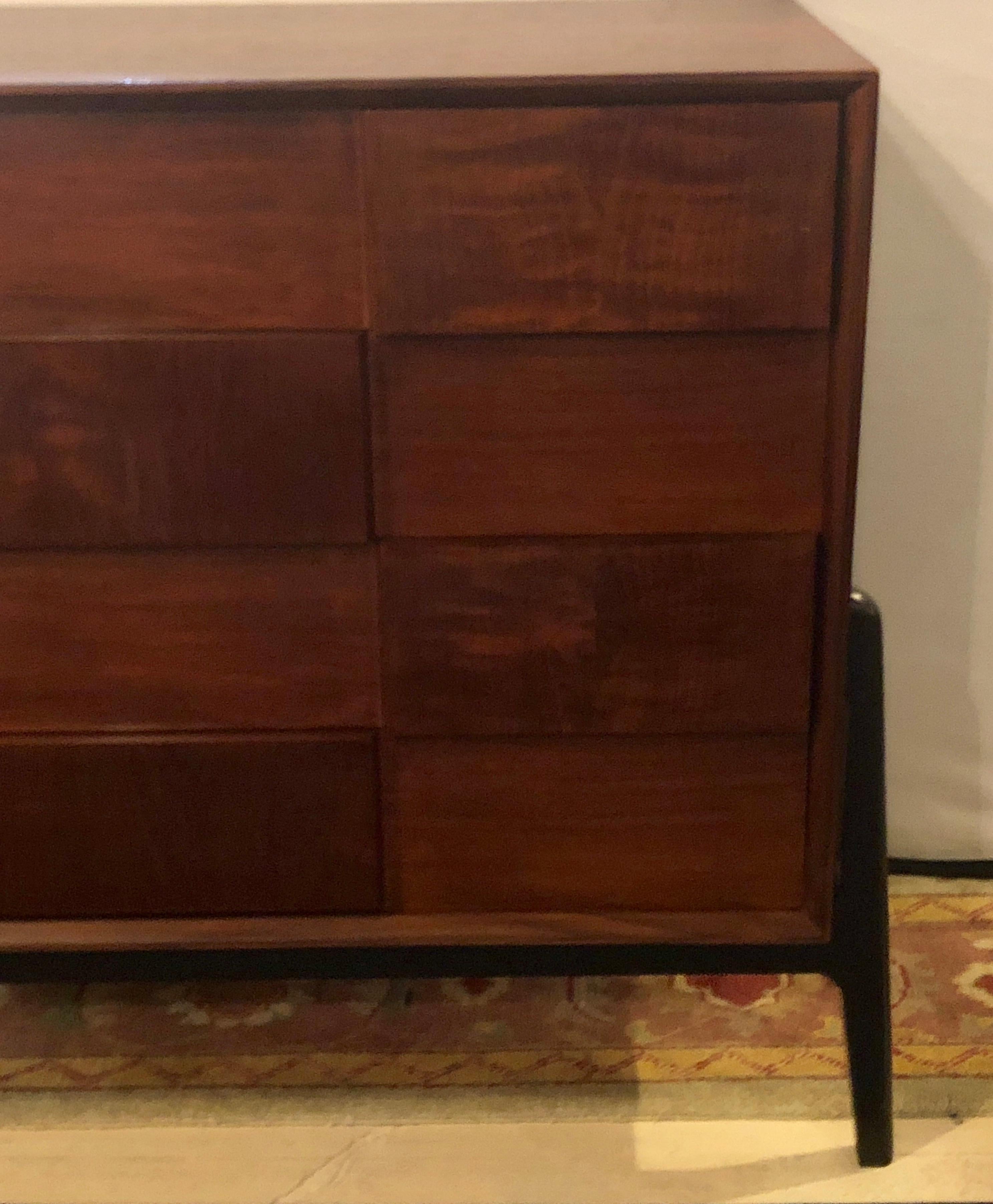 Mid-Century Modern Edmund Spence Fashion Double Dresser in Walnut & Ebony 4