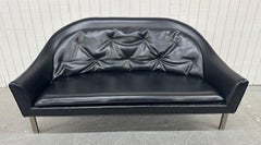 Mid-Century Modern Edward Axel Roffman Black Vinyl Loveseat