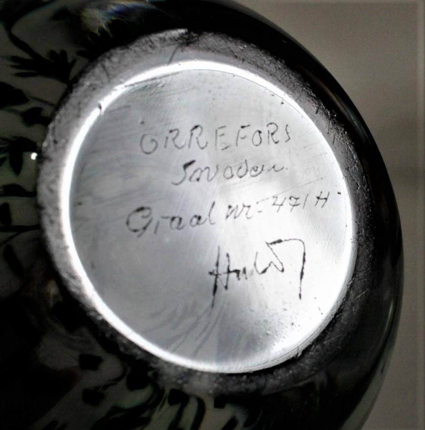 Art Glass Mid-Century Modern Edward Hald for Orrefors 'Graal' Fish Vase