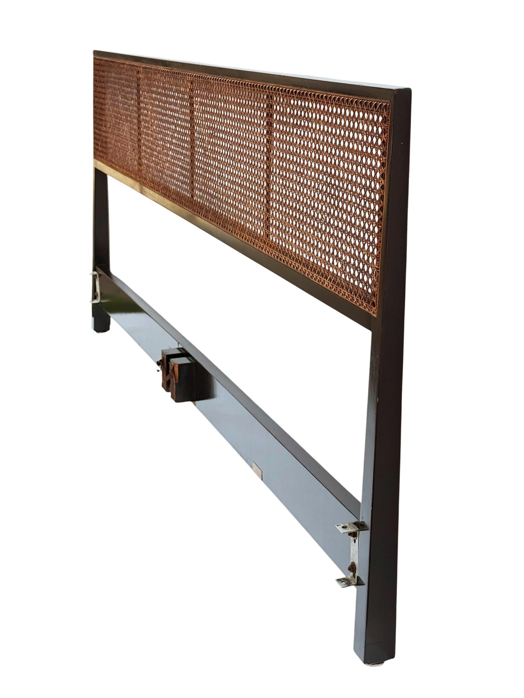 Mid-Century Modern Edward Wormley for Dunbar King Size Headboard in Cane For Sale 1
