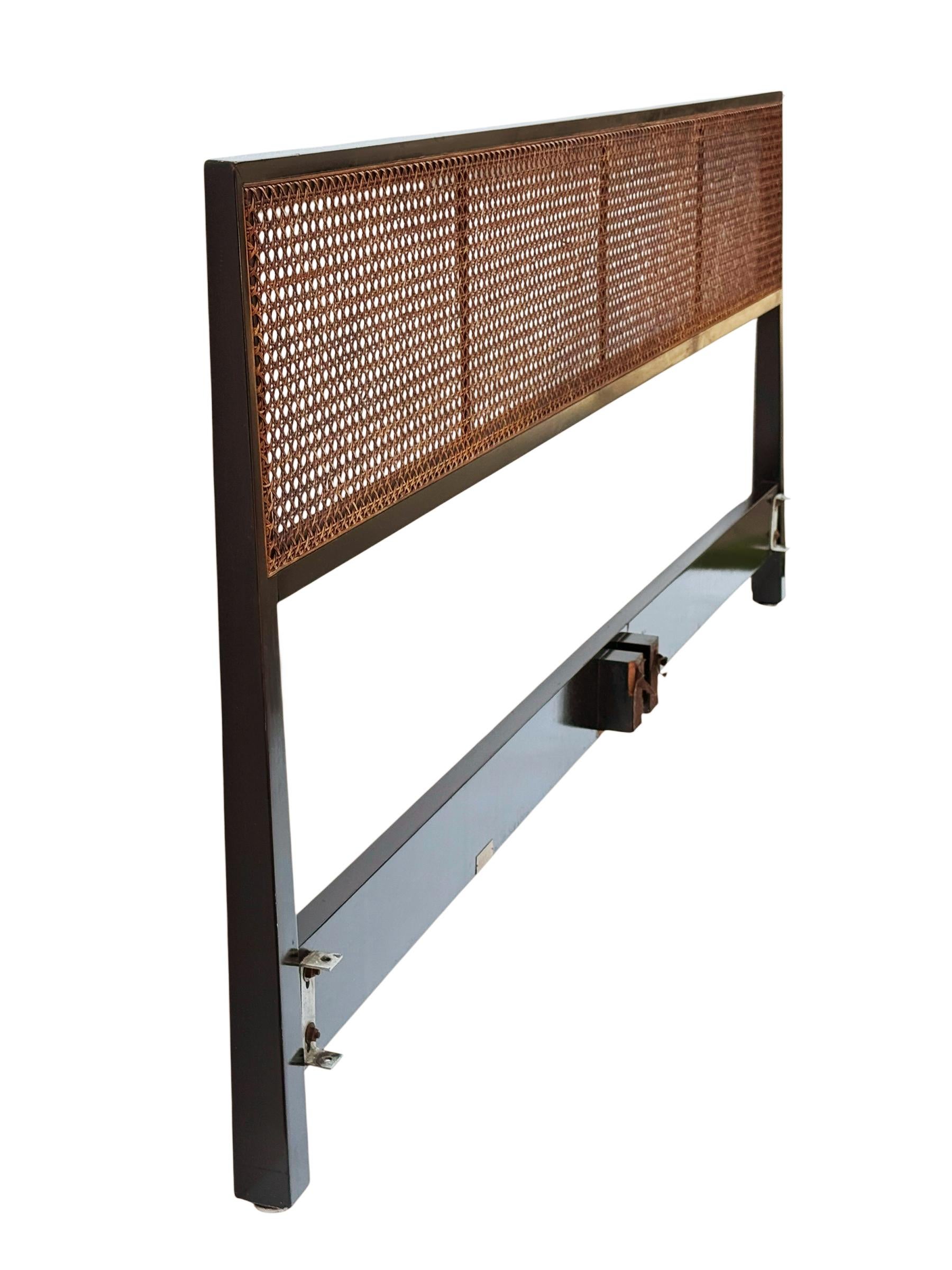 Mid-Century Modern Edward Wormley for Dunbar King Size Headboard in Cane For Sale 2
