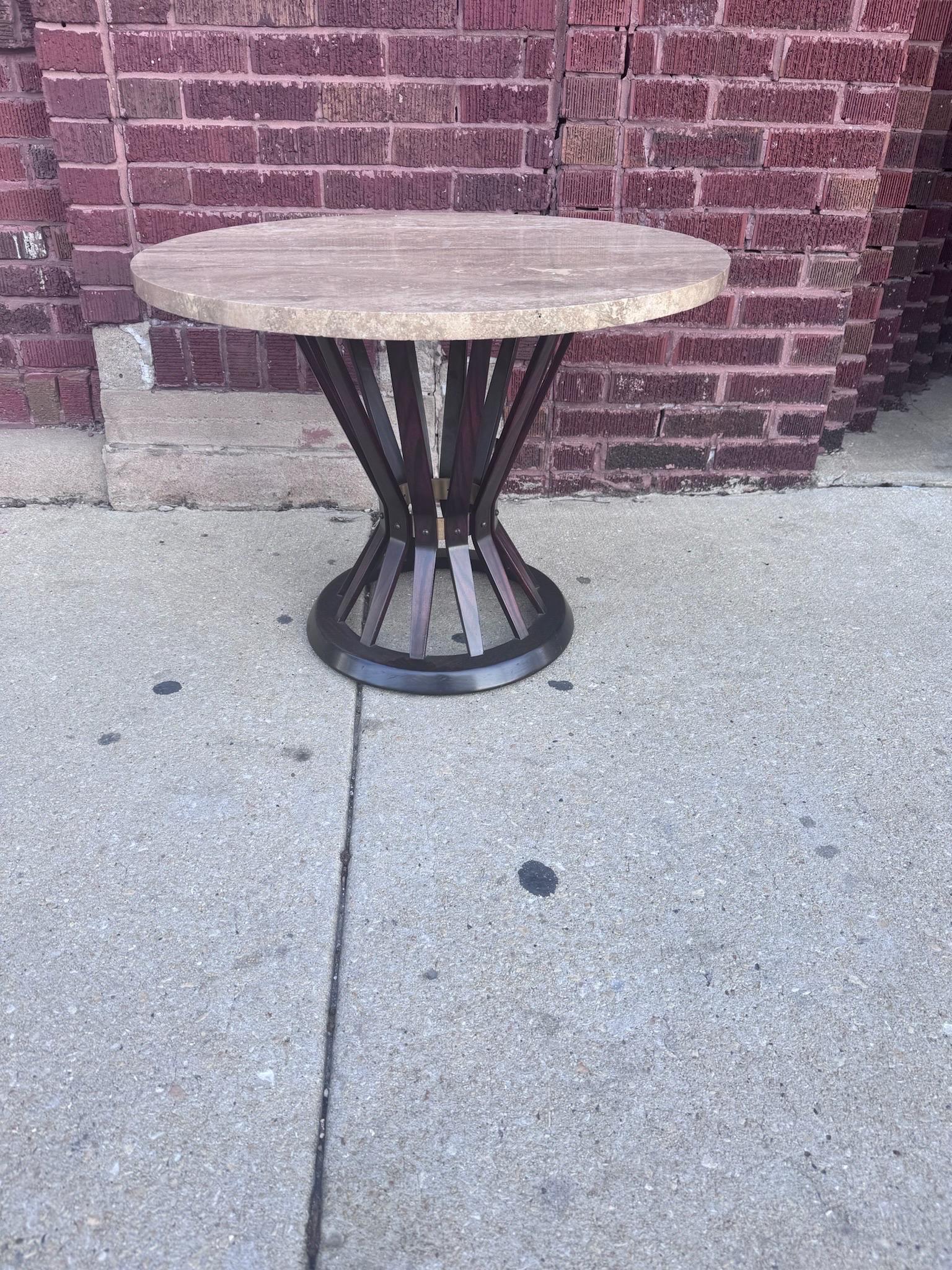 Mid Century Modern Edward Wormley for Dunbar “Sheaf of Wheat” Marble Top Table For Sale 2