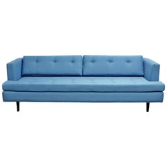 Mid-Century Modern Edward Wormley for Dunbar Style Tufted Blue Sofa