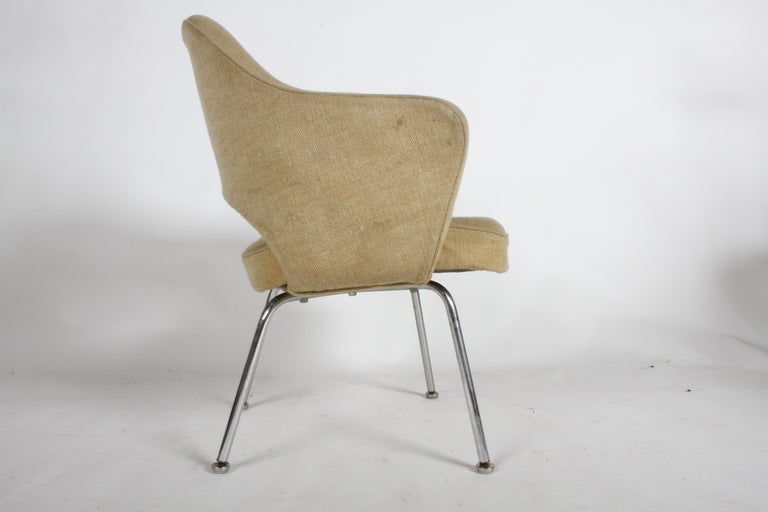 American Mid-Century Modern Eero Saarinen for Knoll Executive Armchair on Chrome Legs For Sale
